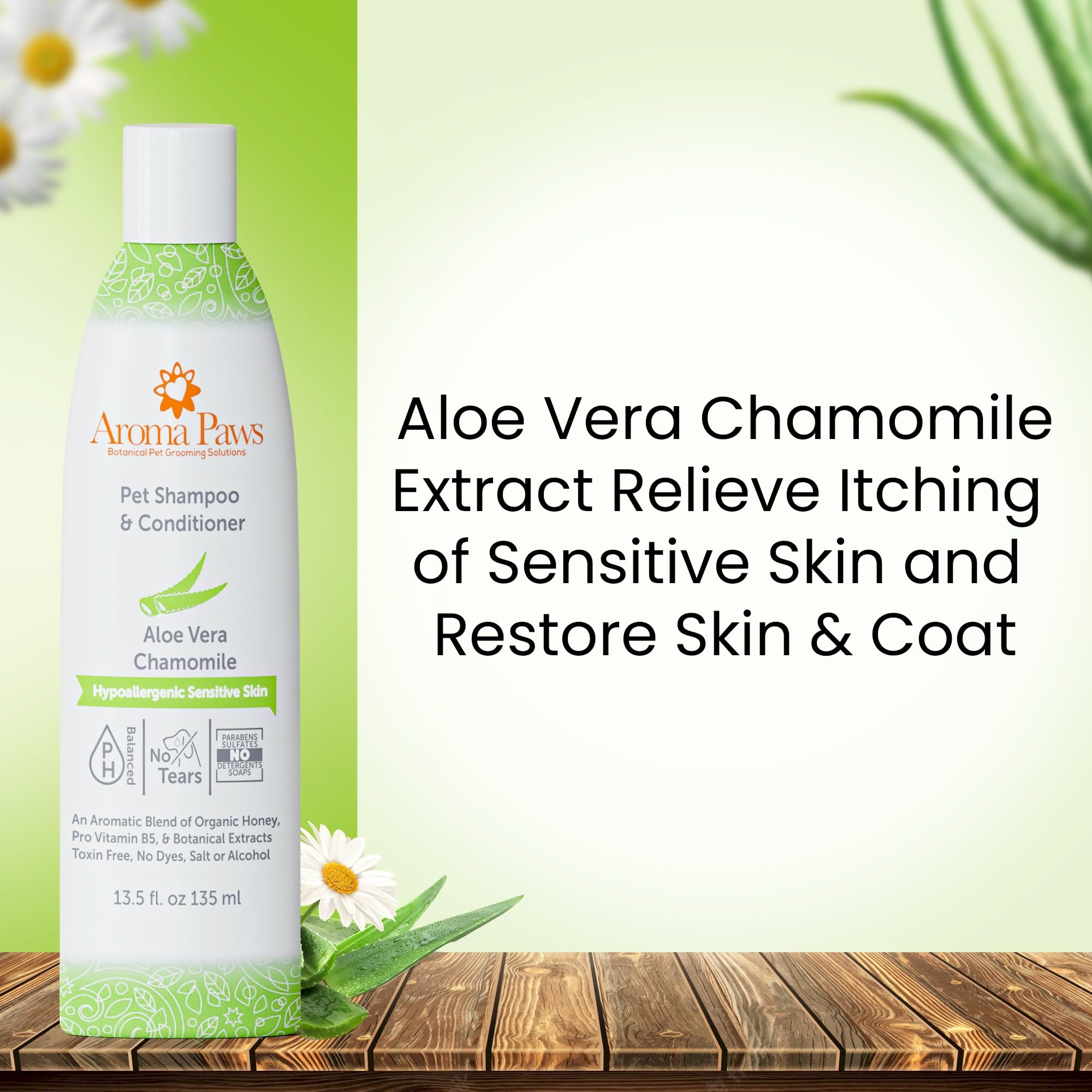 Aroma Paws Dog Shampoo And Conditioner - Tearless Dog Shampoo For Cleansing, Grooming, And Conditioning Sensitive Skin - Moistur