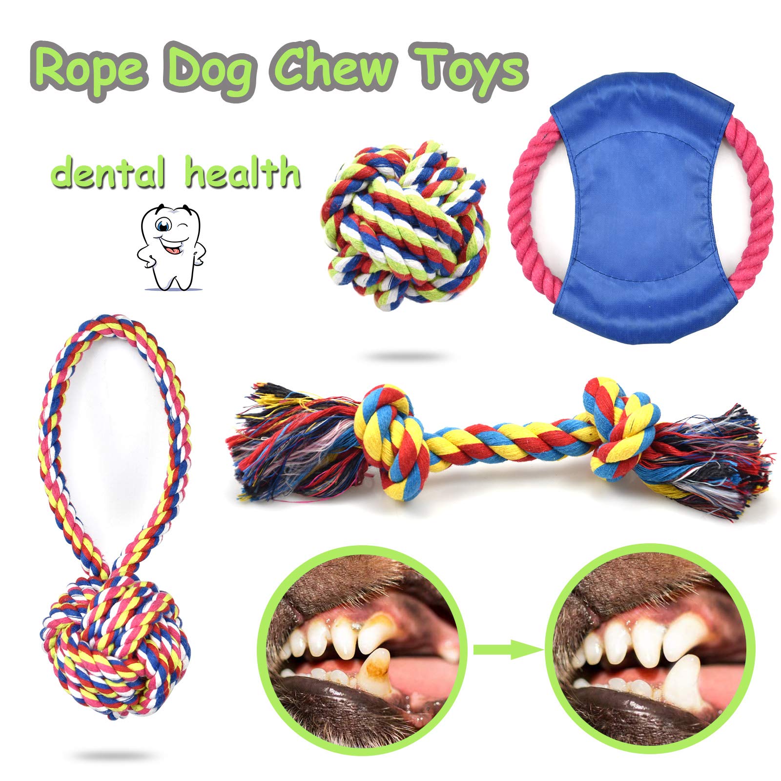 Lechong Rope Dog Toys For Aggressive Chewers Large Breed Medium Breed, Small Dog Puppy Teething Chew Toys Heavy Duty Dental Dog