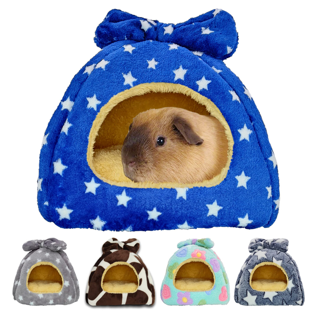 Ginidear Guinea Pig Bed, Guinea Pig Hideout House Accessories Warm Bed For Small Animals Hamsters Chinchillas Dwarf Bunnies Hedgehogs. S, Navyblue