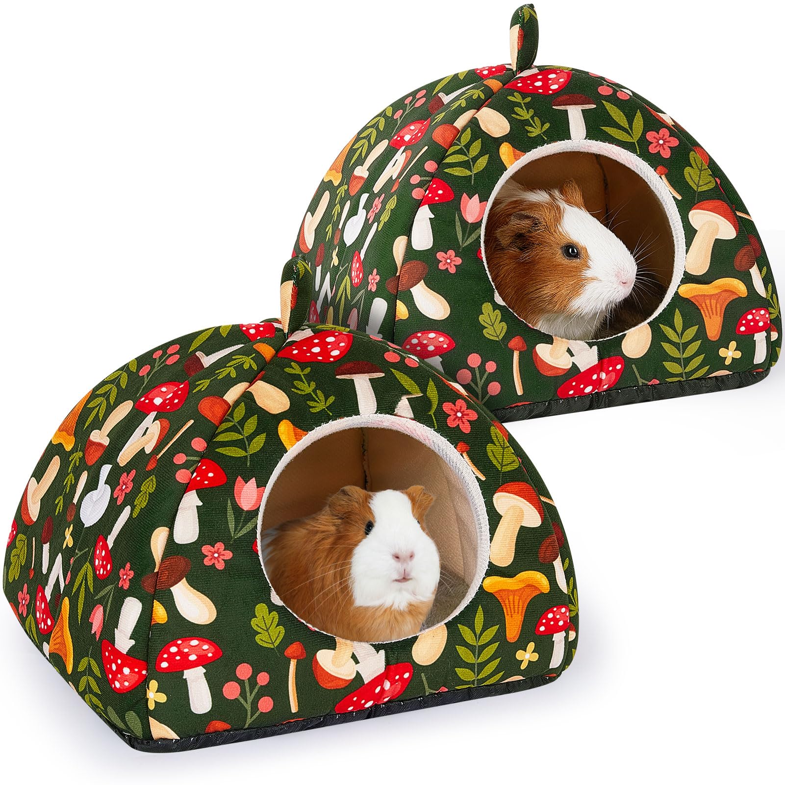 Glittme Guinea Pig Hideout 2Pack - Soft Pads, Washable, Non-Slip Bottom - Rabbit & Hamster Hideout, Ferret Accessories