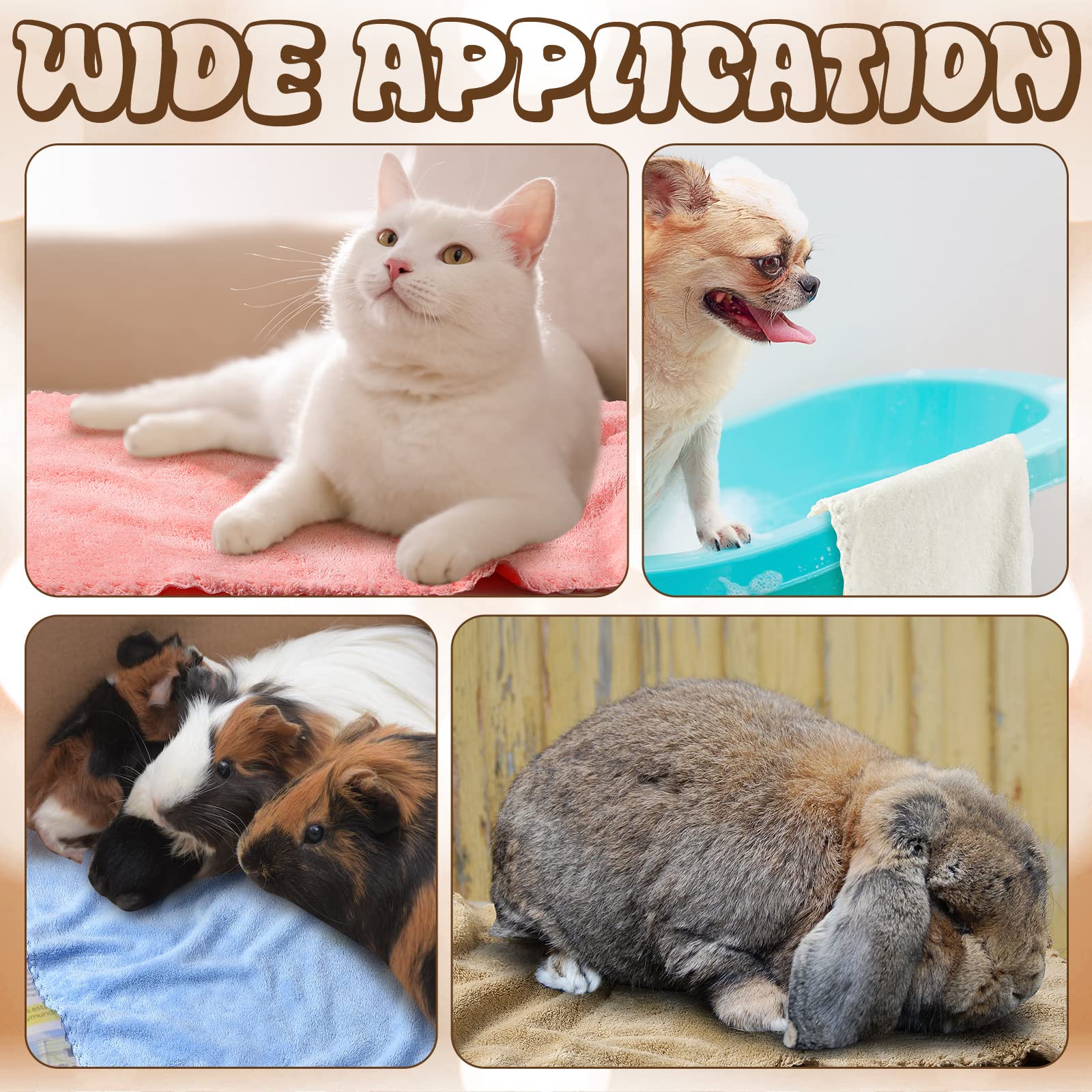 24 Pcs Guinea Pig Blankets Bunk Pet Microfiber Coral Fleece Cage Liners Absorbent Guinea Pig Bedding Soft Accessories Small Animal Bedding Mat Bathe Towels For Puppy Cat (13.8 X 29.5 Inches)