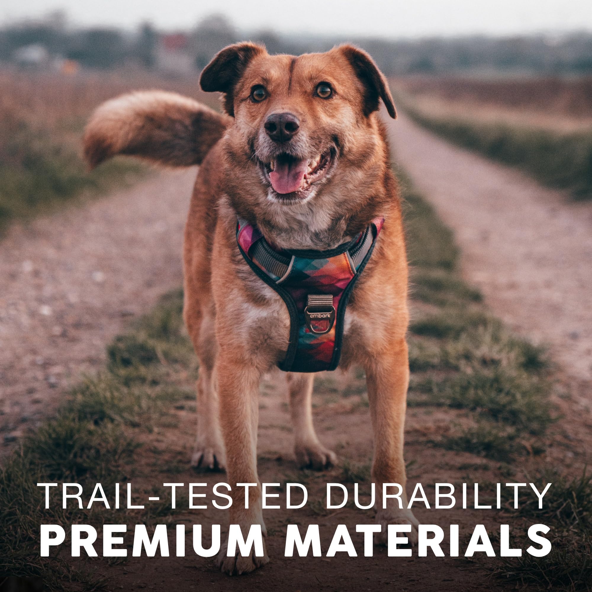 Embark Adventure Dog Harness, Reflective Trim Xl For Extra Large Dogs No Pull - Military Grade Nylon, 2 Leash Clips & Gel Lined