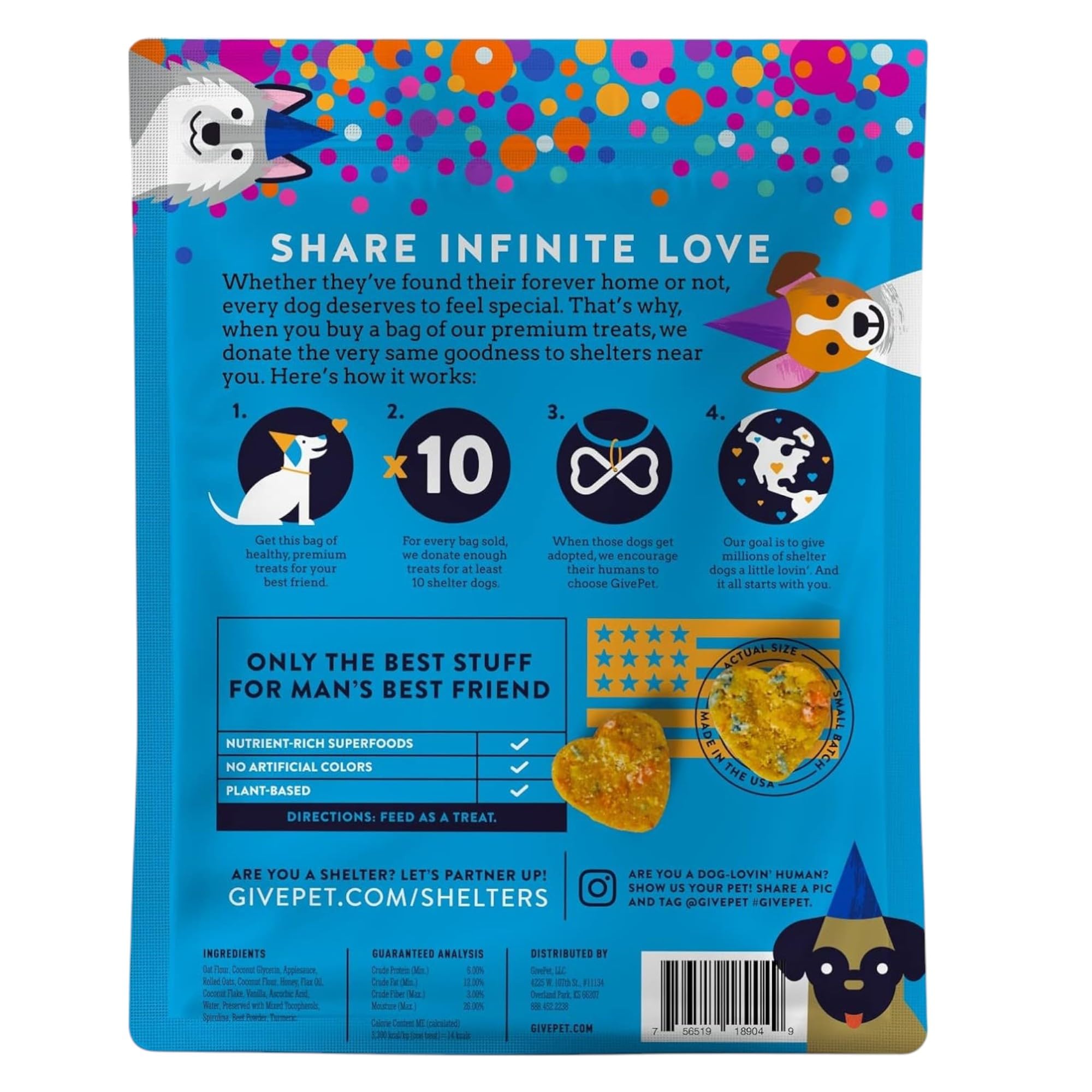 Birthday Bash Dog Training Treats, Natural Applesauce and Honey Flavor, 6 Oz Bags, Pack of 2