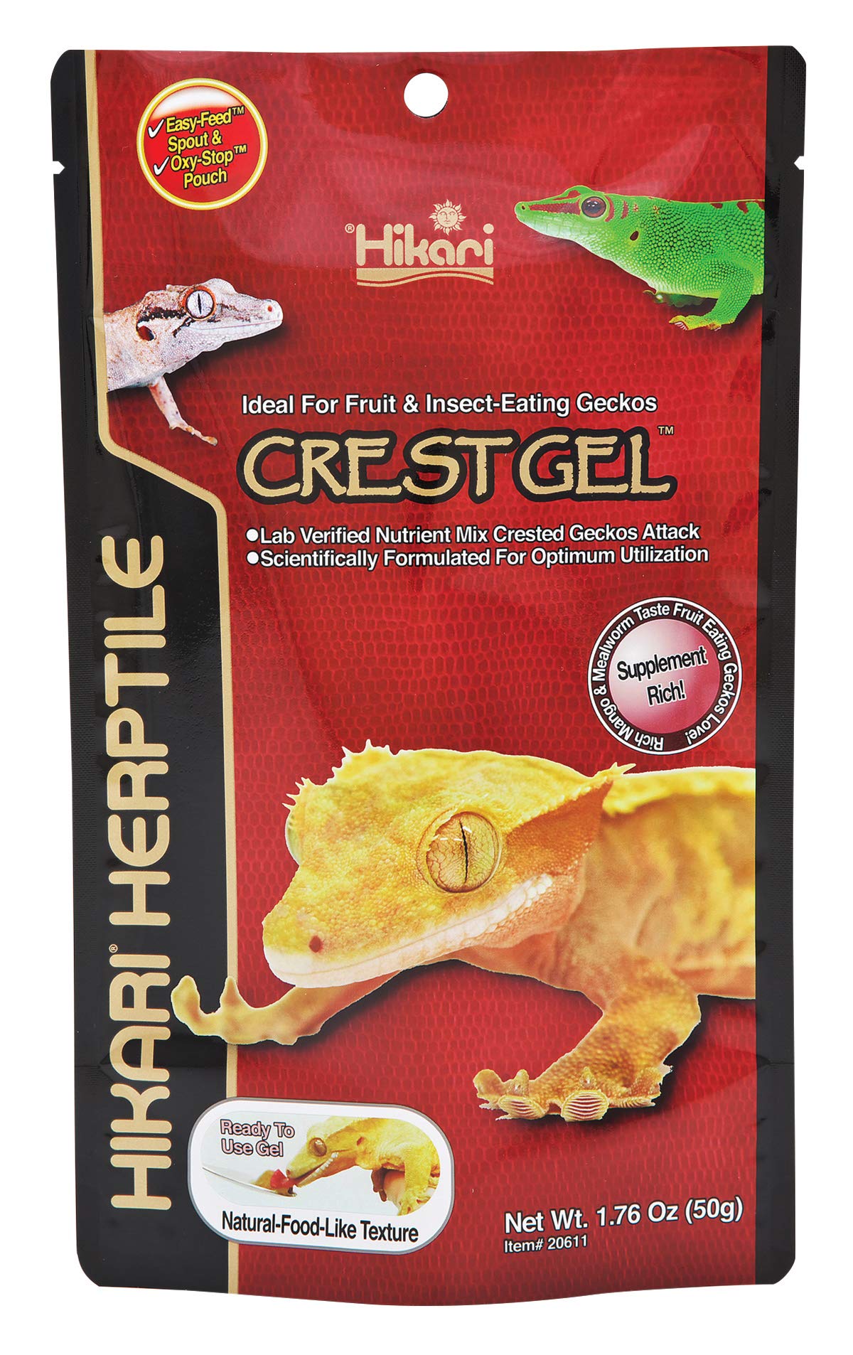 Hikari CrestGel Food for Fruit and Insect-Eating Geckos, 1.76 oz (50g)