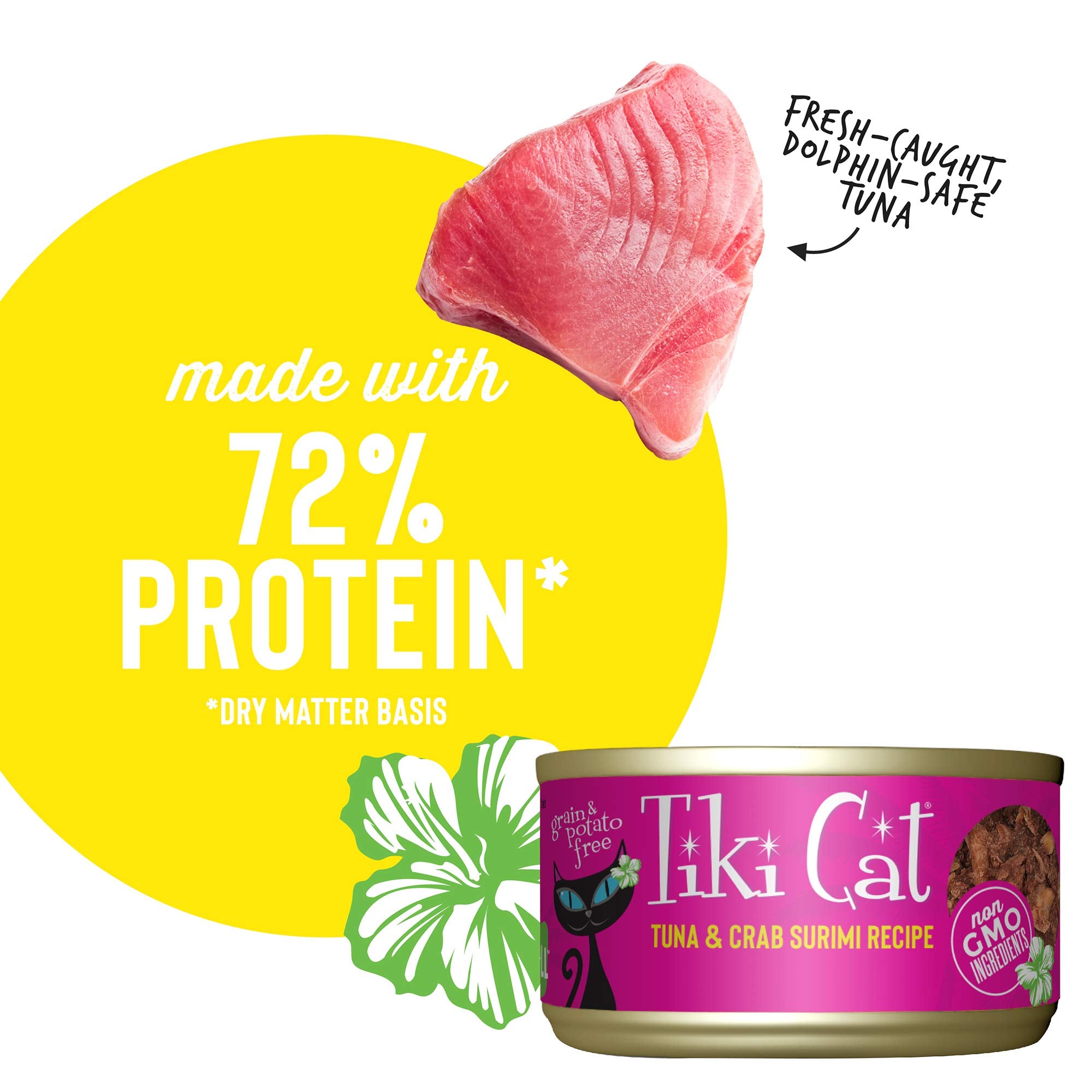 Tiki Cat Grill Wet Cat Food, Tuna & Crab Surimi, 2.8 oz. Cans (12 Count)
