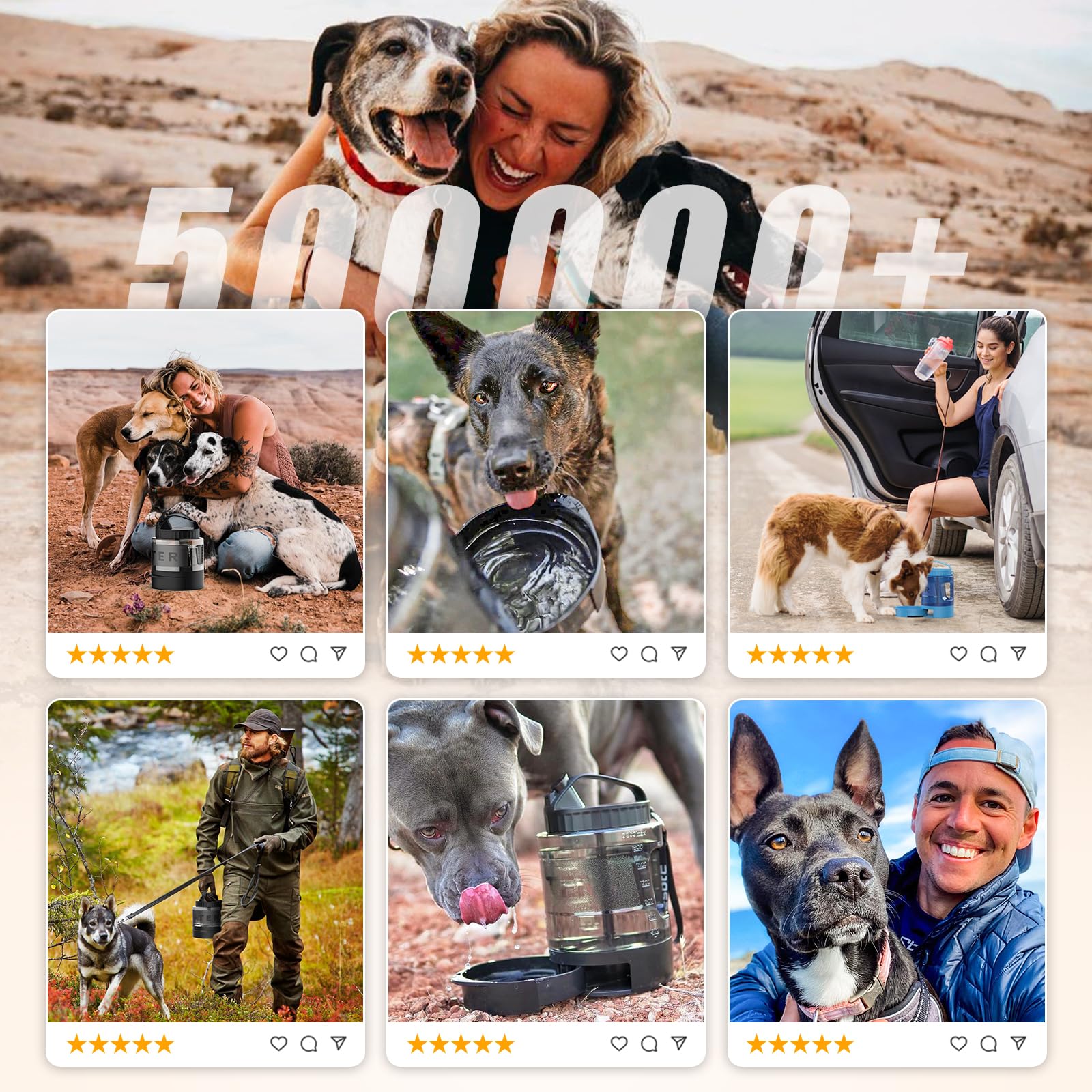 Dog Water Bowl Dispenser 77Oz, Large Pet Dog Water Bottle Portable With Pull-Out Travel Water Bowl For Dogs, Portable Water Bowl For Dogs On The Go, Camping Essentials Hiking Traveling Accessories