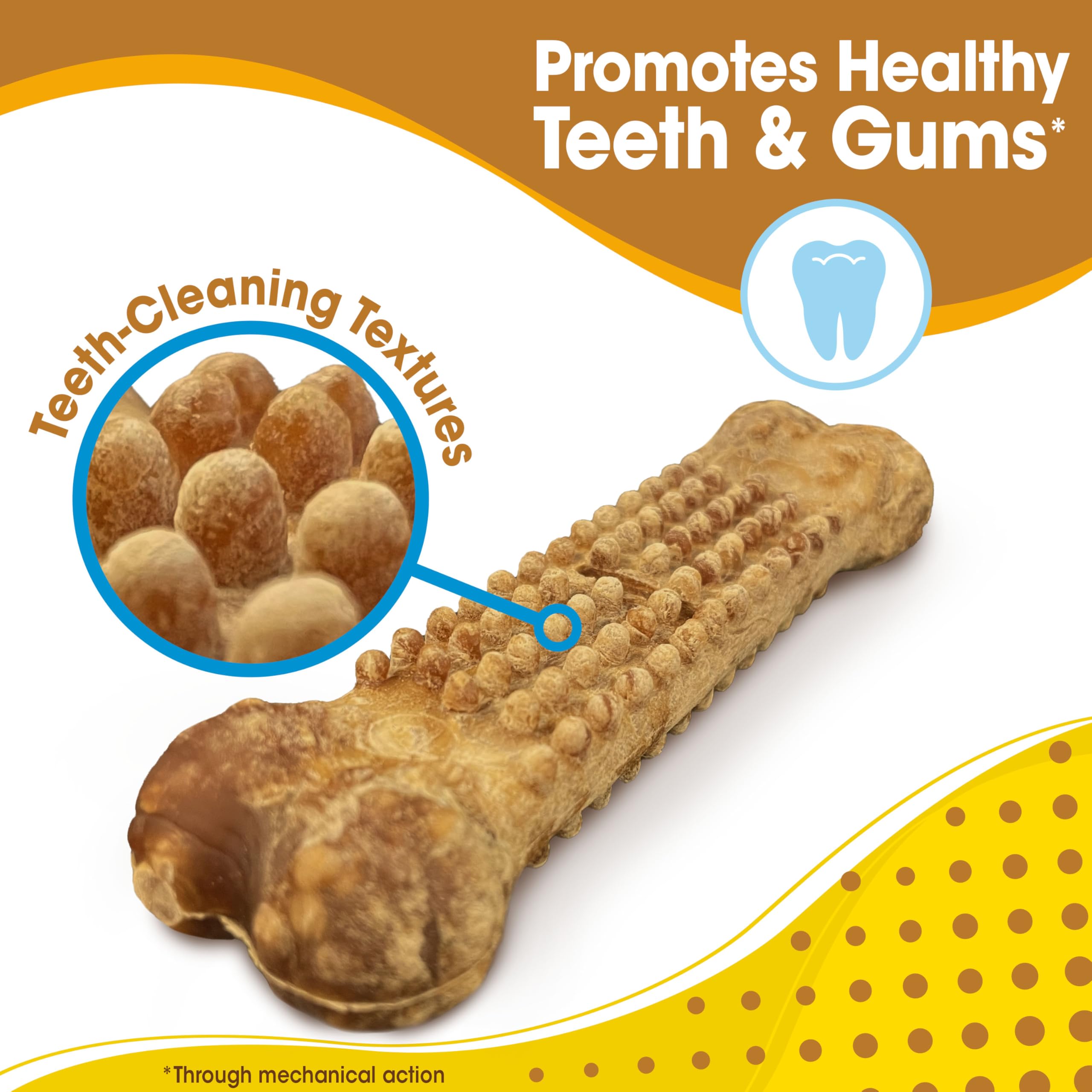 Nylabone Nubz Peanut Butter Dog Chew Treats - Breath Freshener, Dental Chews for Large Dogs, 2.1 lb, Made in USA (18 Count)