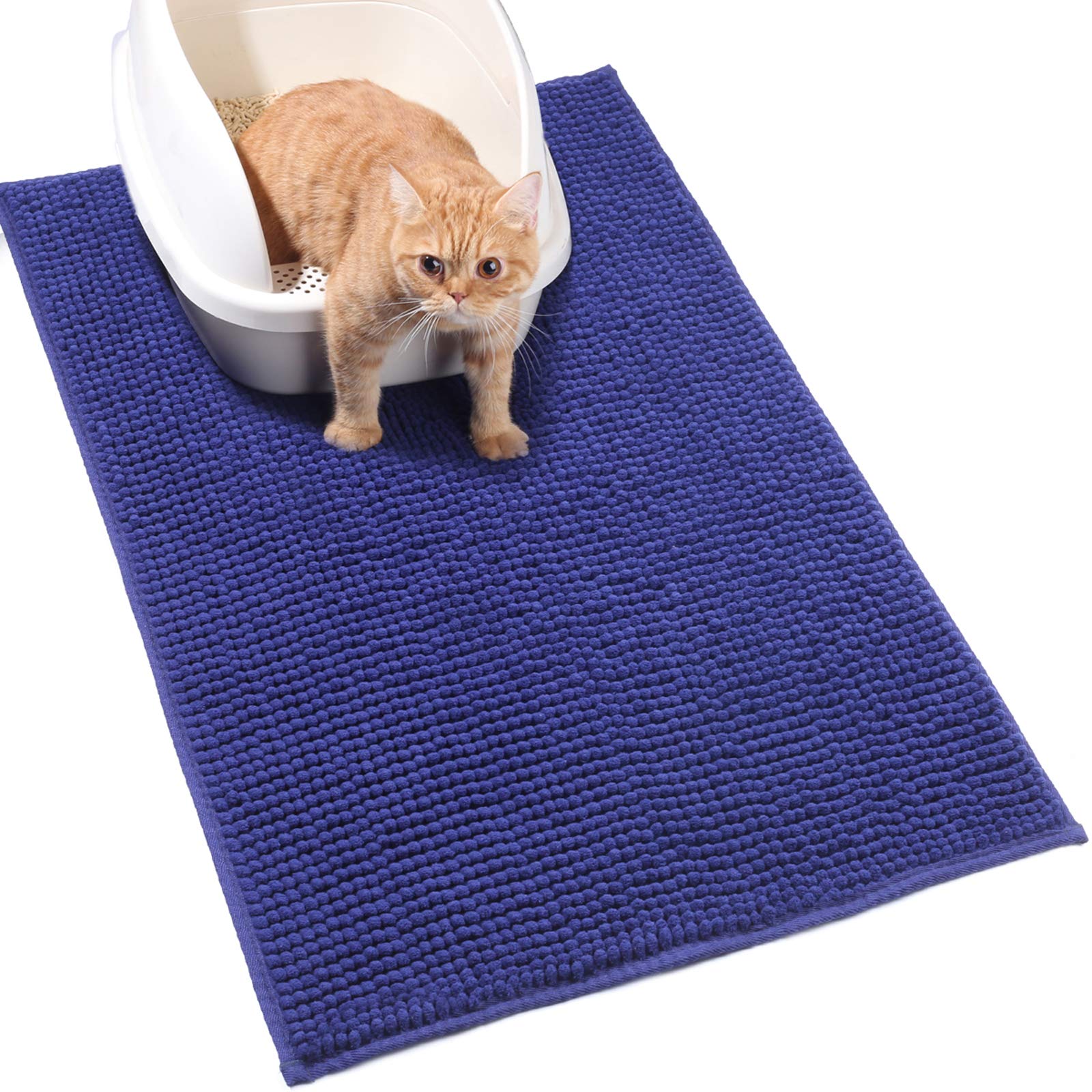 Vivaglory Super Soft Microfiber Cat Litter Mat, 31'× 20' Large Cat Mat For Under Litter Box With Waterproof Back, Machine Washable, Brown