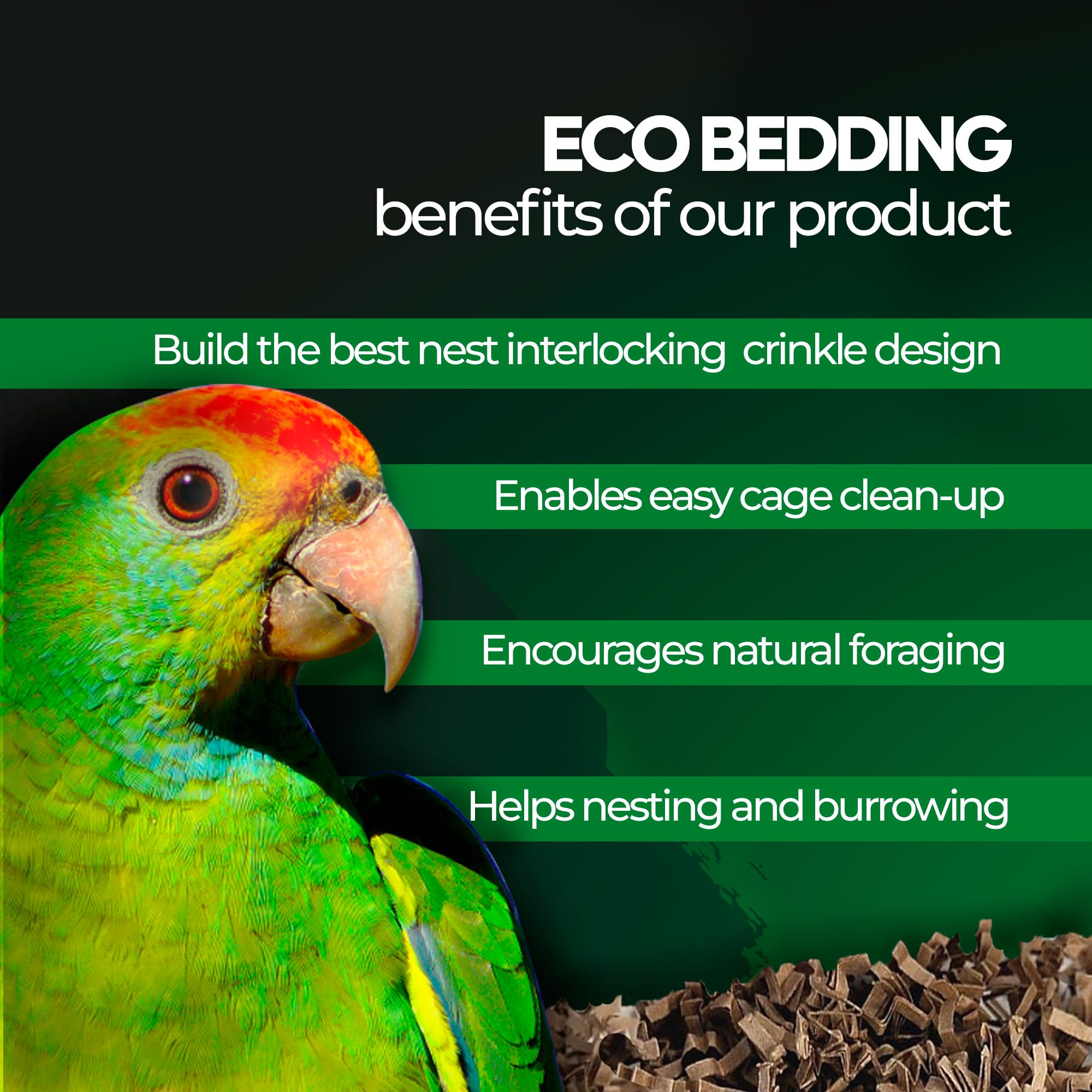 Eco Bedding 99% Dust Free Paper Bedding For Small Pets And Birds, Eco Natural, 3 Lb (Expands To 60 L)
