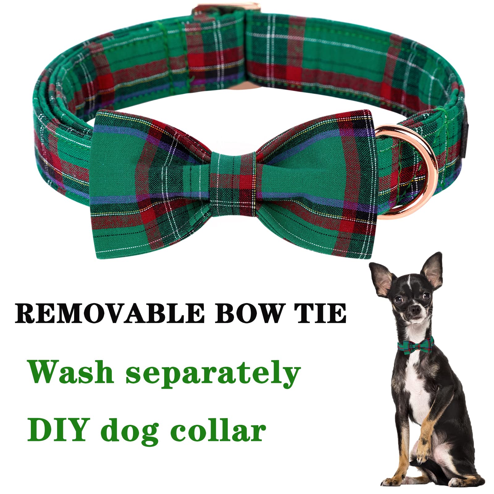 Usp Pet Soft&Comfy Bowtie Dog Collar And Cat Collar Pet Gift For Dogs And Cats Adjustable Pure Cotton Collars 6 Sizes And 5 Patt