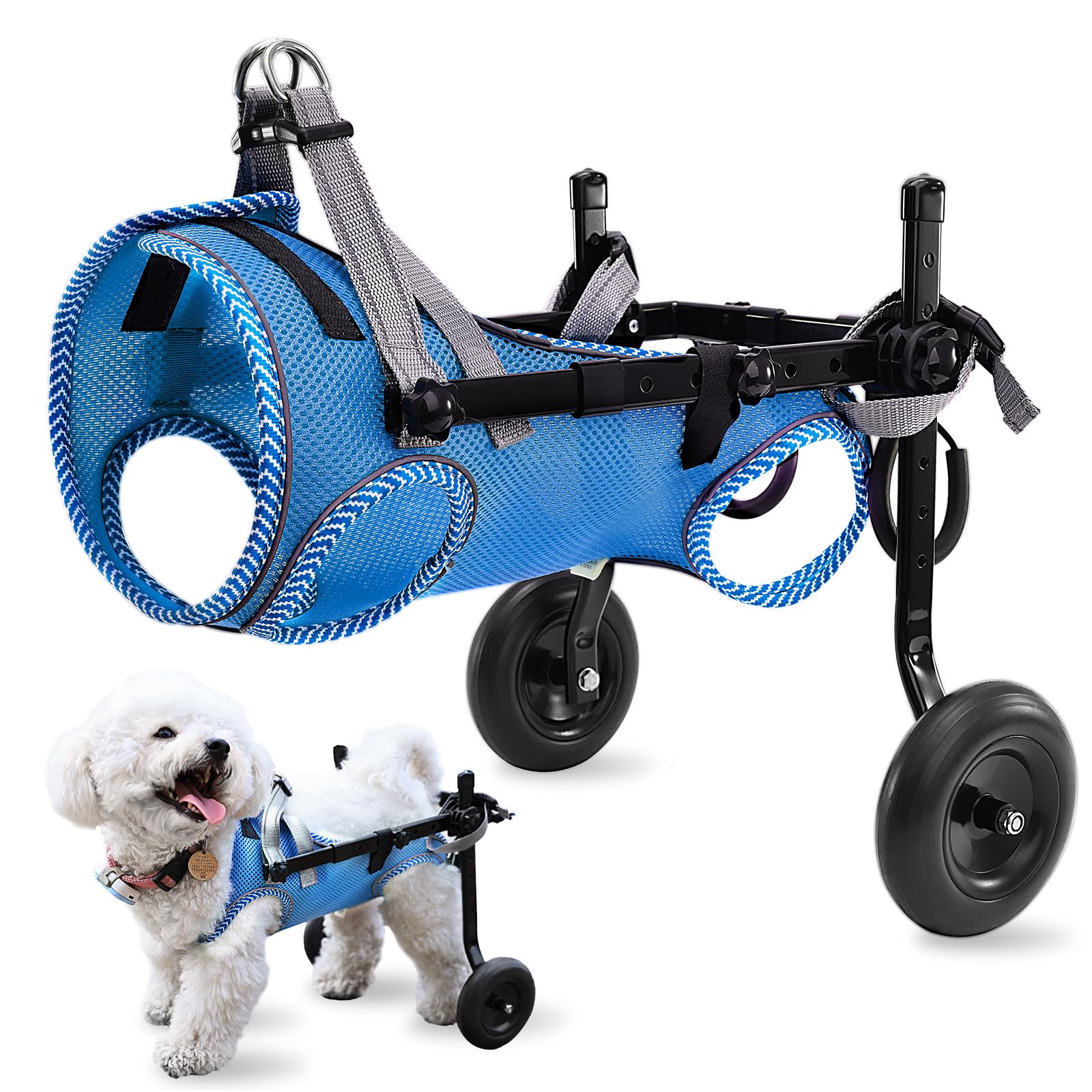 Updated Dog Wheelchair for Back Legs, Small Dog Wheelchair with Wheels, Light Weight Pet Wheelchair for Leg Support Helps Senior