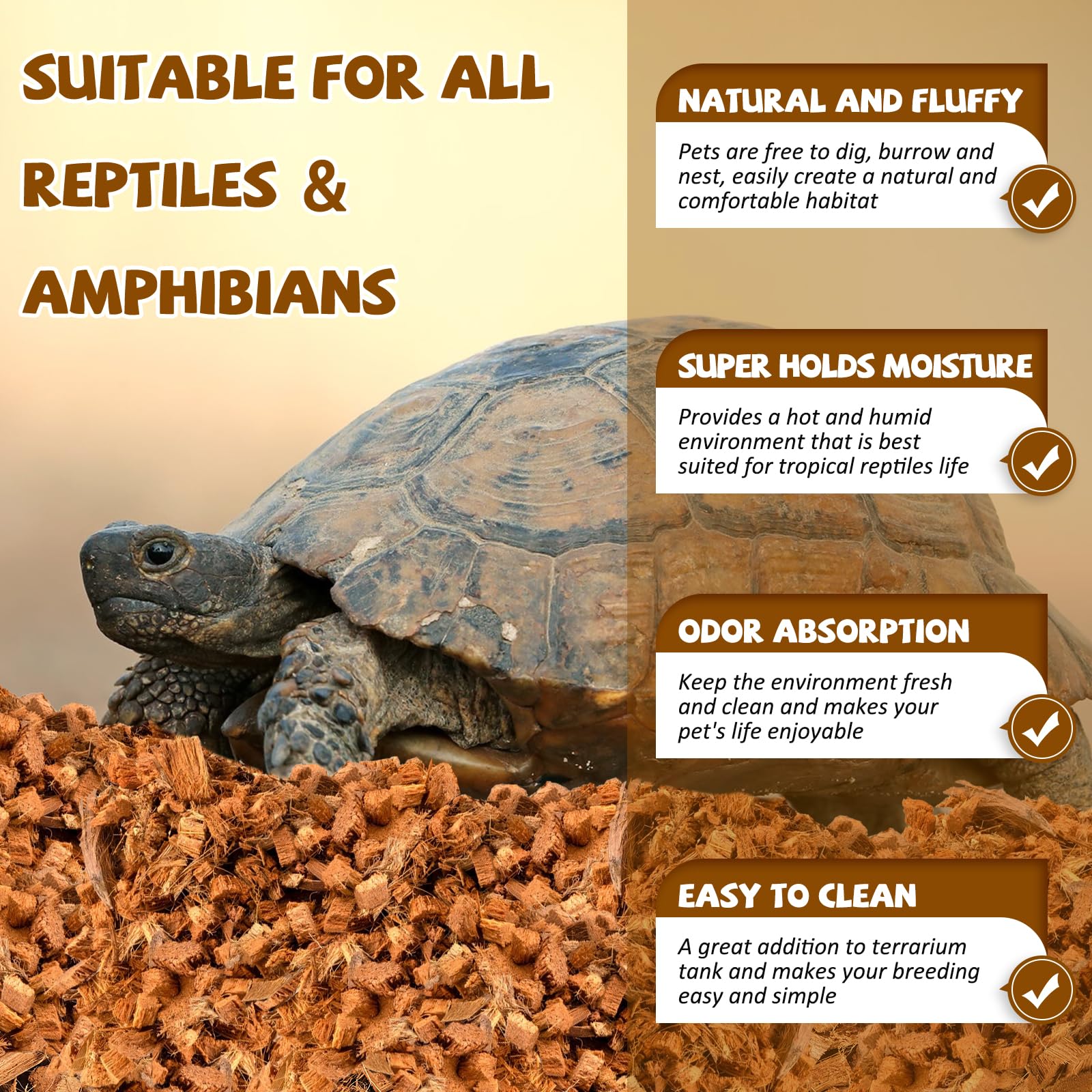 Legigo 2 Pack Coconut Chip Substrate for Reptiles, Natural Coco Husk Chip Reptiles Bedding, Compressed Coconut Chip Substrate fo