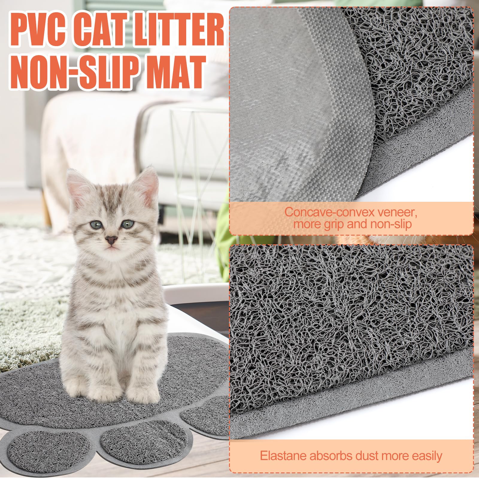 7 Pcs Small Cat Kitten Starter Kit Cat Litter Box with Shovel Paw Litter Mat Double Automatic Kitten Bowls Toy Teaser Stick Coll