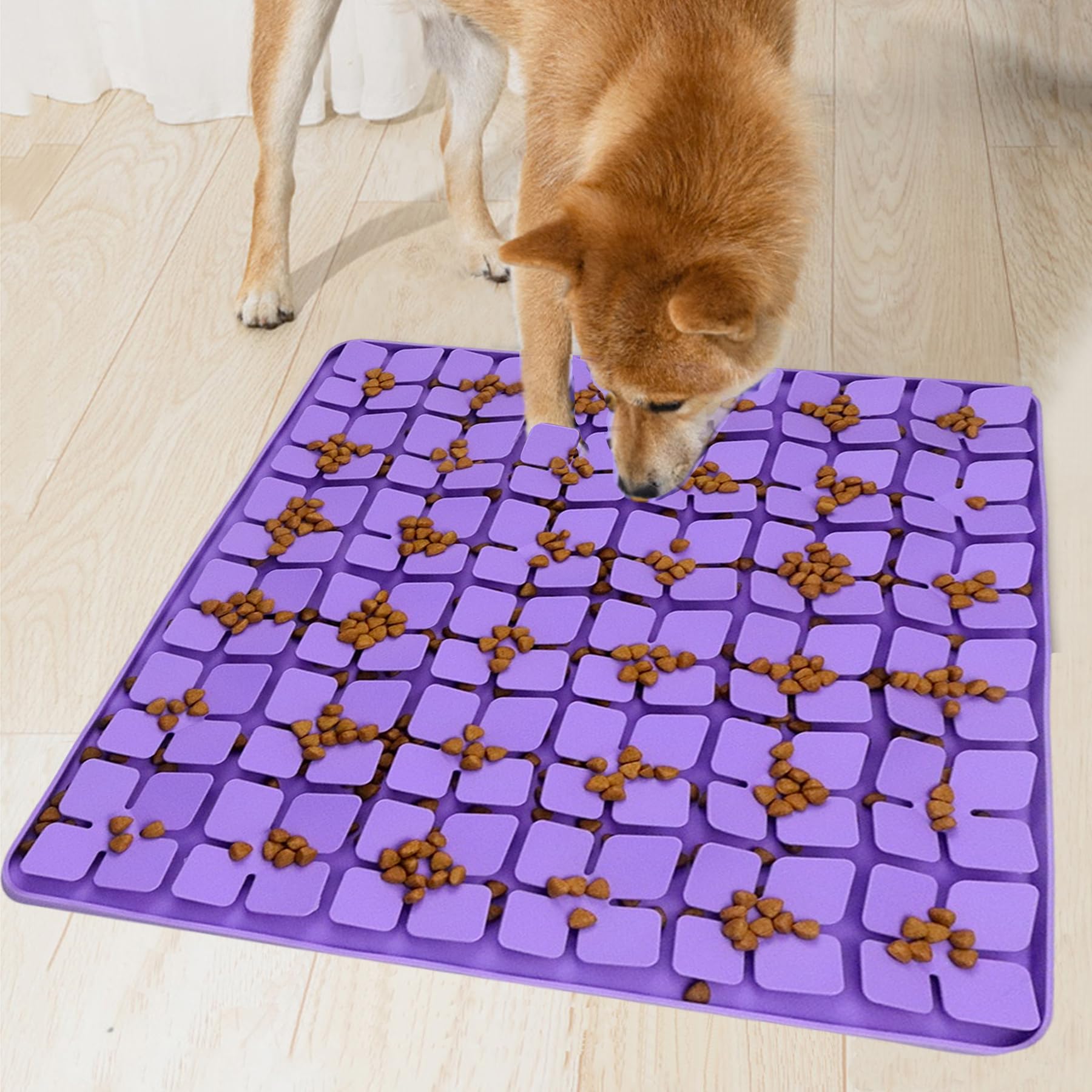 Femont Silicone Snuffle Mat for Large Dogs,Slow Feeder Lick Mat for Pet Slow Down Eating,Encourages Natural Foraging Skill,Relie