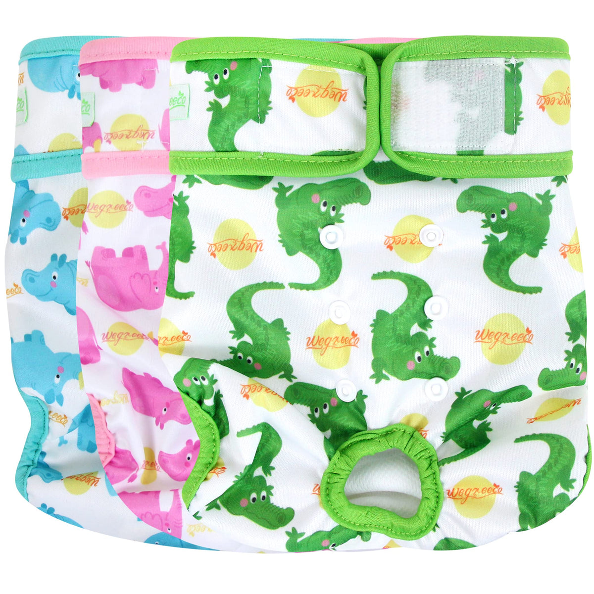 Wegreeco Luxury Washable Reusable Dog Diapers (Stylish Pattern) - Durable Female Dog Diapers, Doggie Diapers, 3 Pack (Fancy, Extra Large)