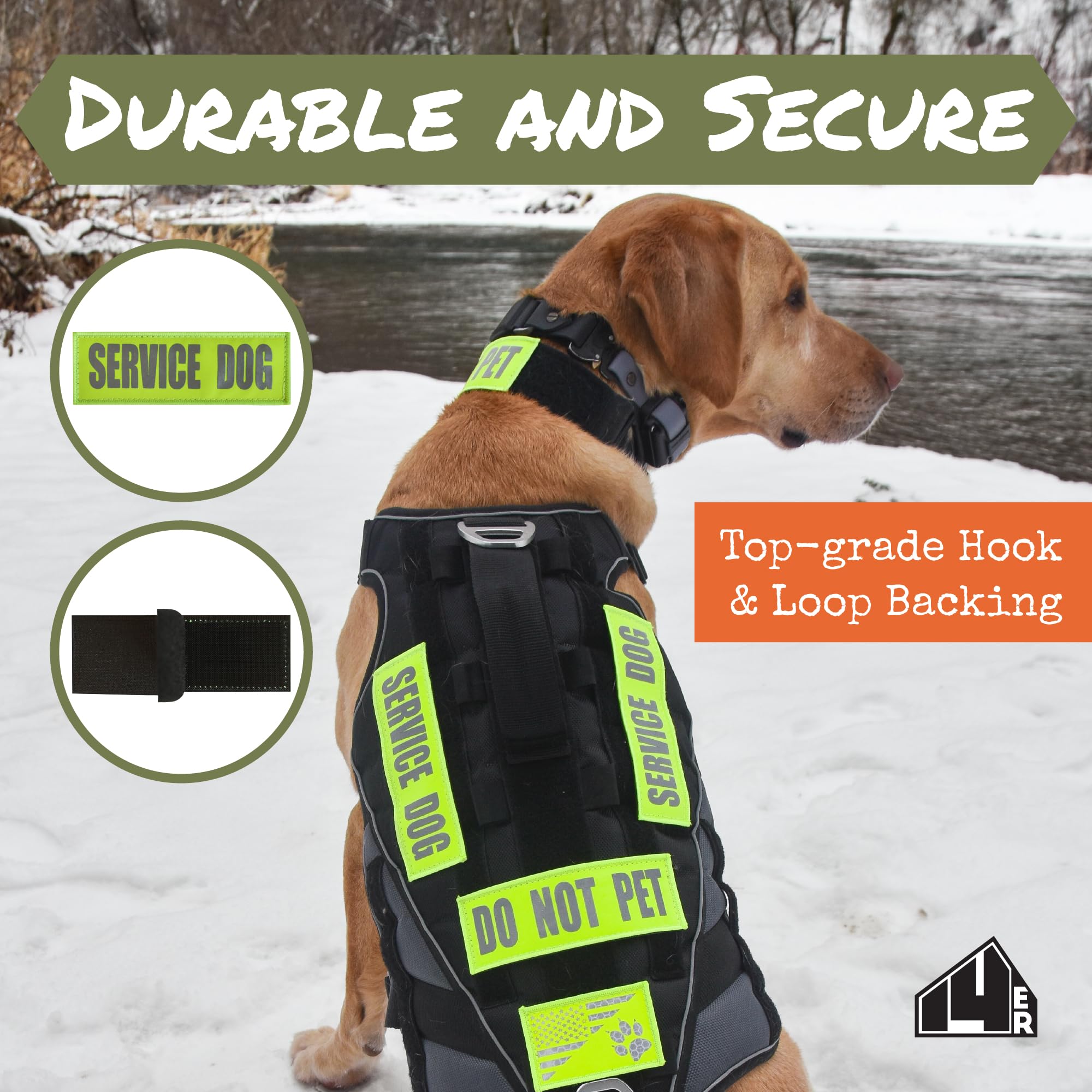 14Er Tactical Reflective Service Dog Patches | Do Not Pet Patch, Service Dog In Training Patches, Dog Collar Patch | Service Dog Vest Patches, Dog Patches For Harness | Service Dog Patch Set (9-Pack)