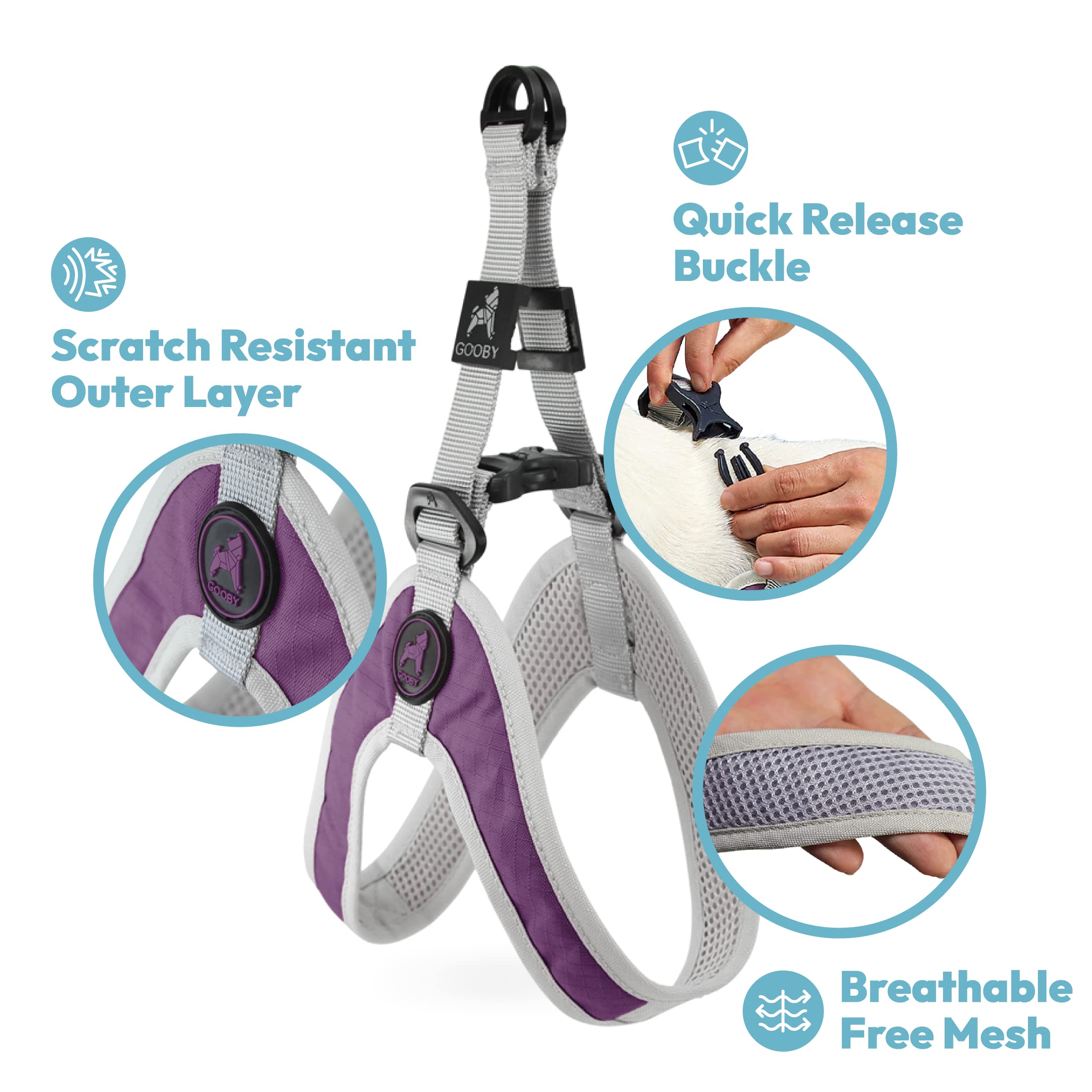 Gooby Simple Step In Iii Harness - Yellow, Large - Small Dog Harness With Scratch Resistant Outer Vest - Soft Inner Mesh Harness For Small, Medium Dogs