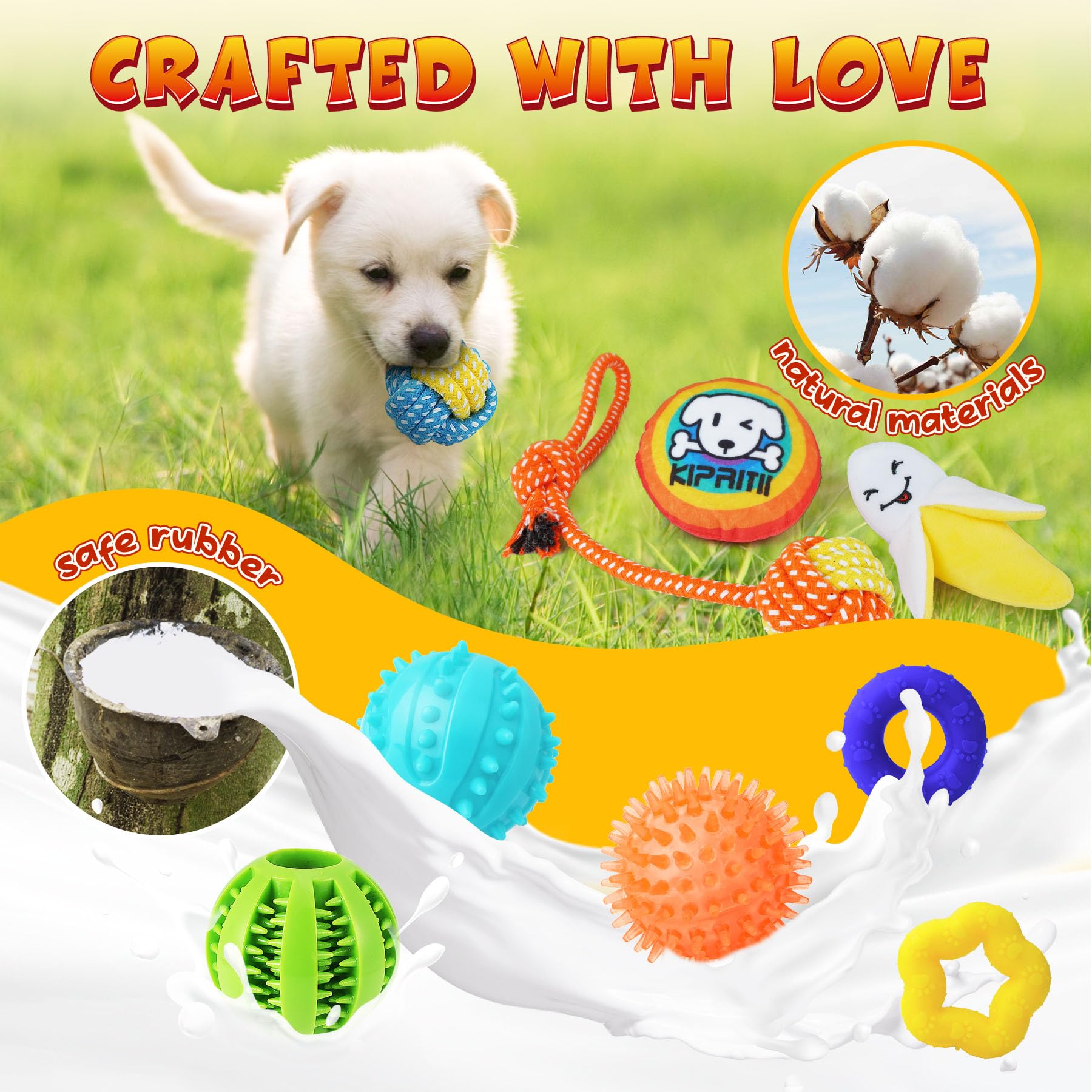 Kipritii Puppy Toys For Dog Teething-25 Pack Assorted Puppy Dog Chew Toys For Boredom With Rope Toys, Dog Treat Balls & Dog Toy For Puppy And Small Dogs