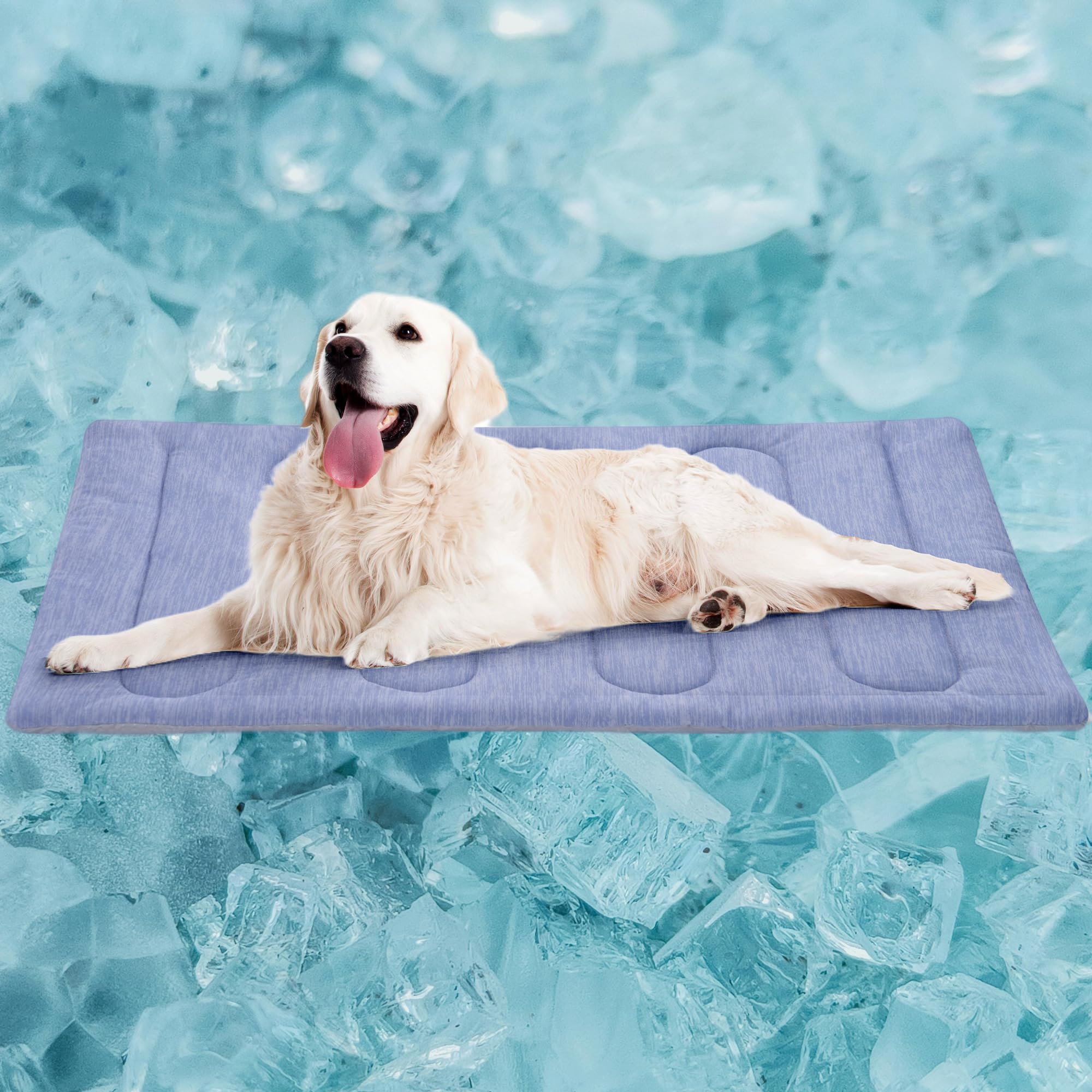 Paigtek Cooling Mat For Large Dogs - Double-Sided Waterproof & Cool, Q-Max>0.47, Portable Dog Cooling Mat For Summer. (L (36''X2