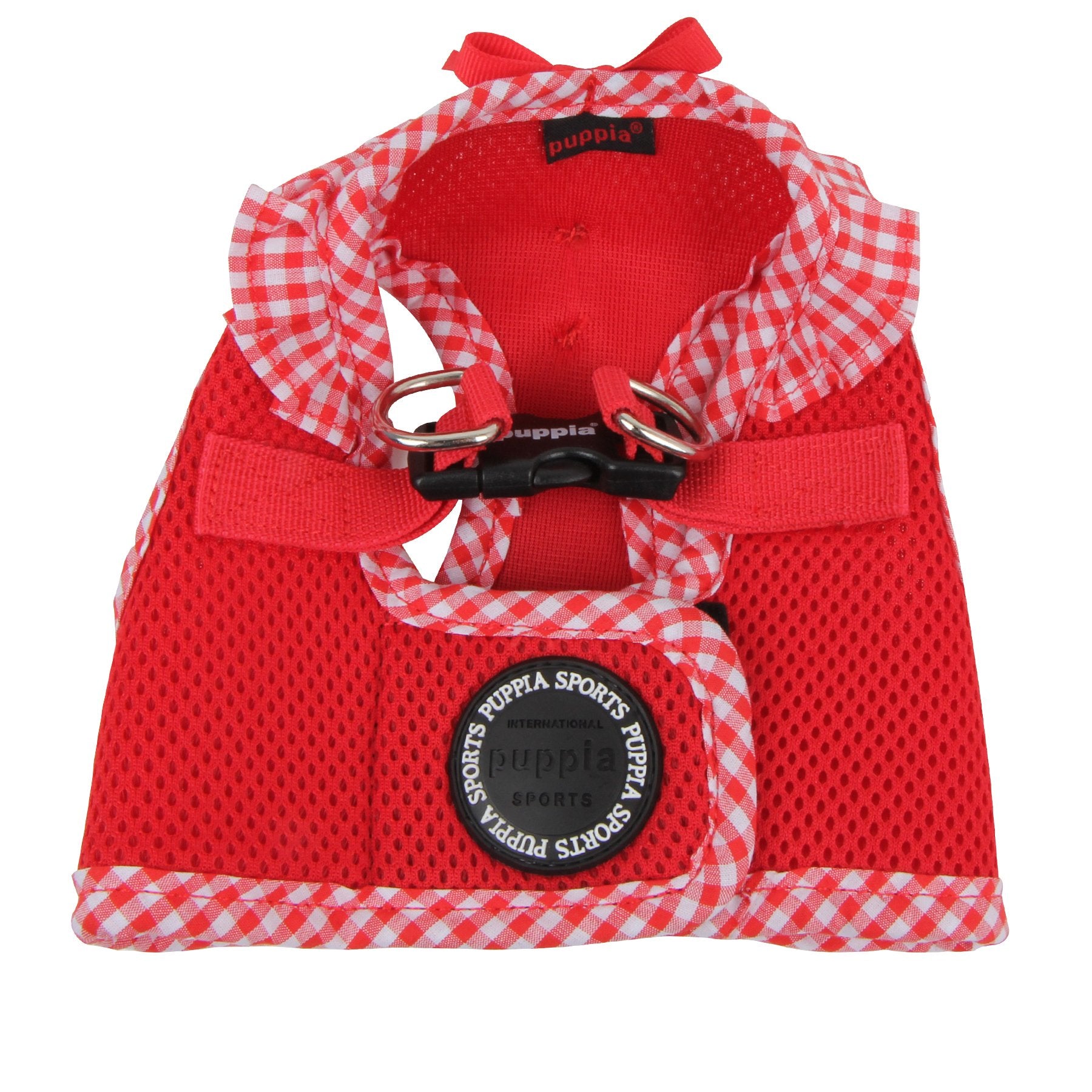 Puppia Vivien Vest Dog Harness Step-In All Season Mesh Cute No Pull No Choke Walking Training For Small Dog, Red, Large
