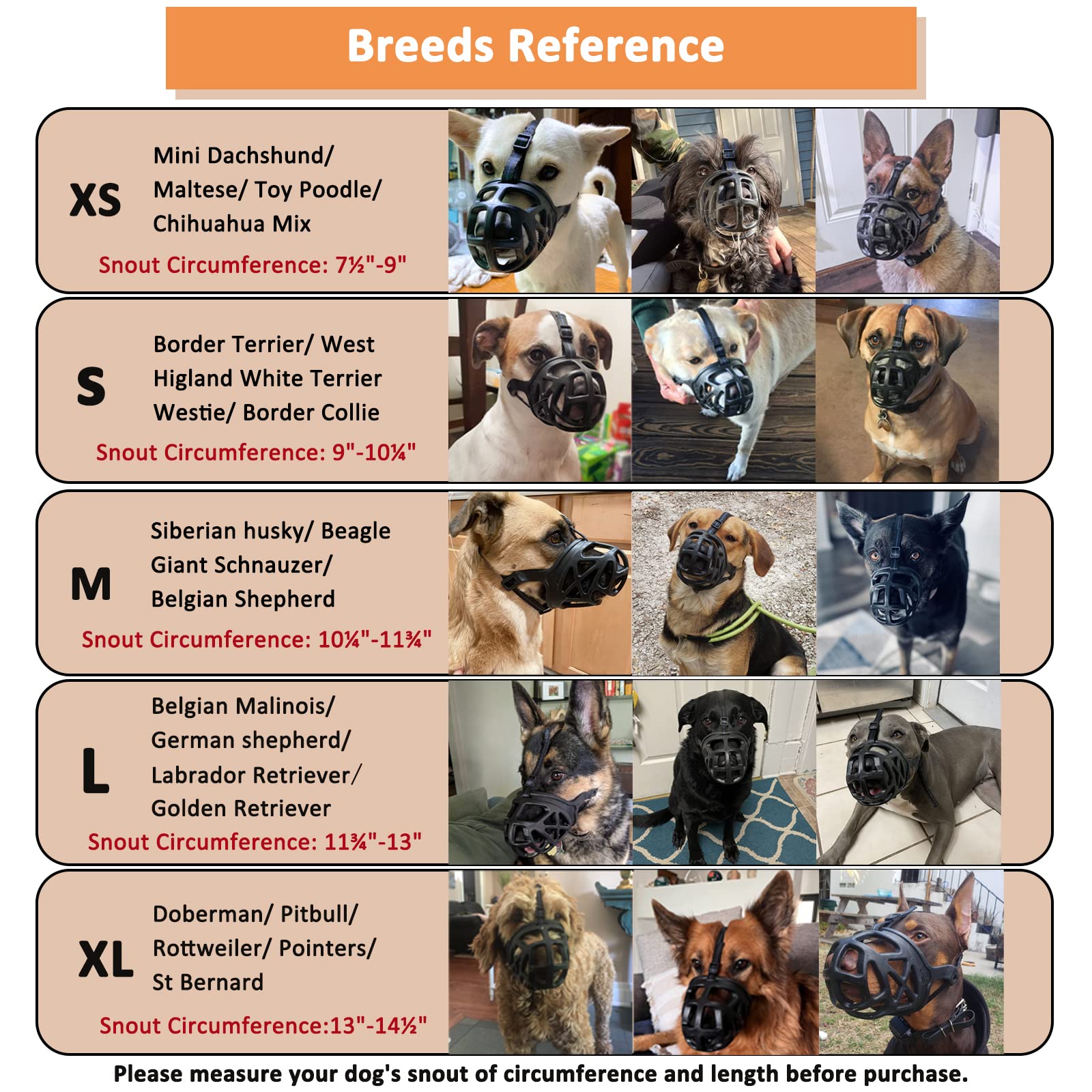 Dog Muzzle, Basket Muzzle For Biting, Chewing And Scavenging, Humane Cage Mouth Cover, Perfect For Grooming And Training Medium, Large Aggressive Reactive Dogs