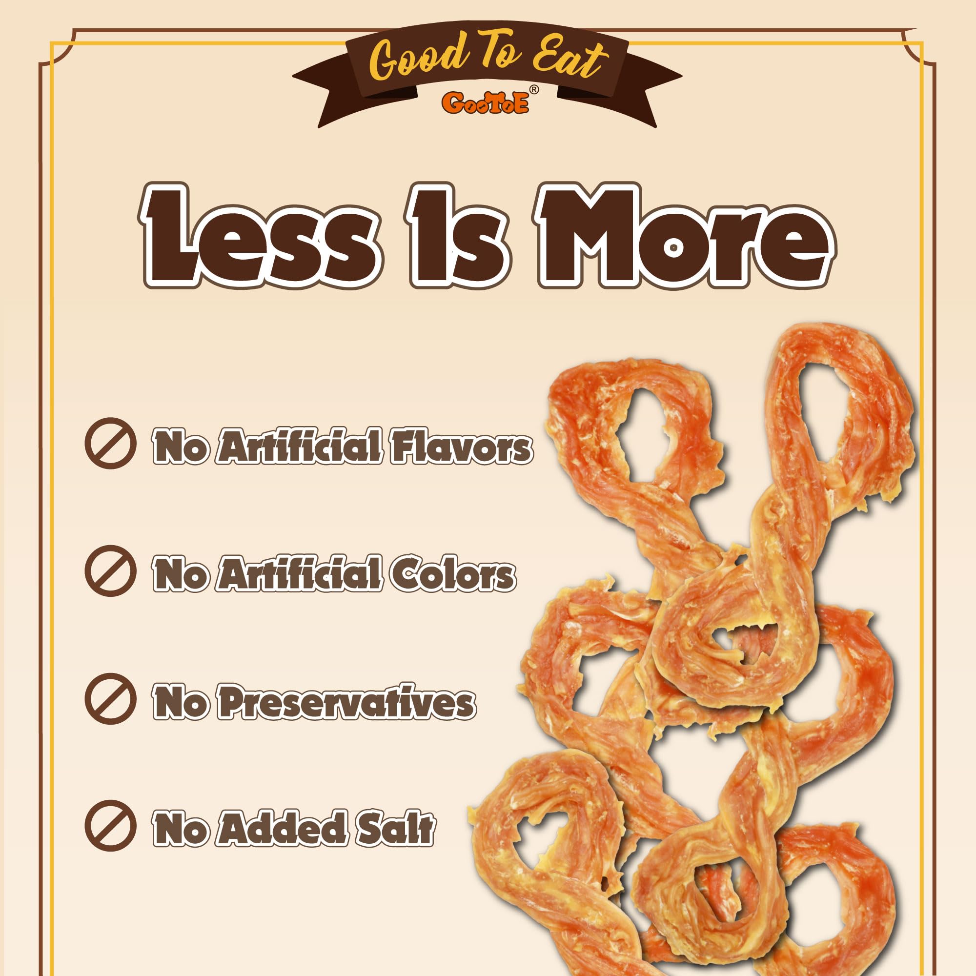 Gootoe Turkey Tendon Dog Treats, Rope (S) 1 lb, 100% USA-Sourced Turkey, Natural Snack, Premium Puppy Chews, Hypoallergenic, Res