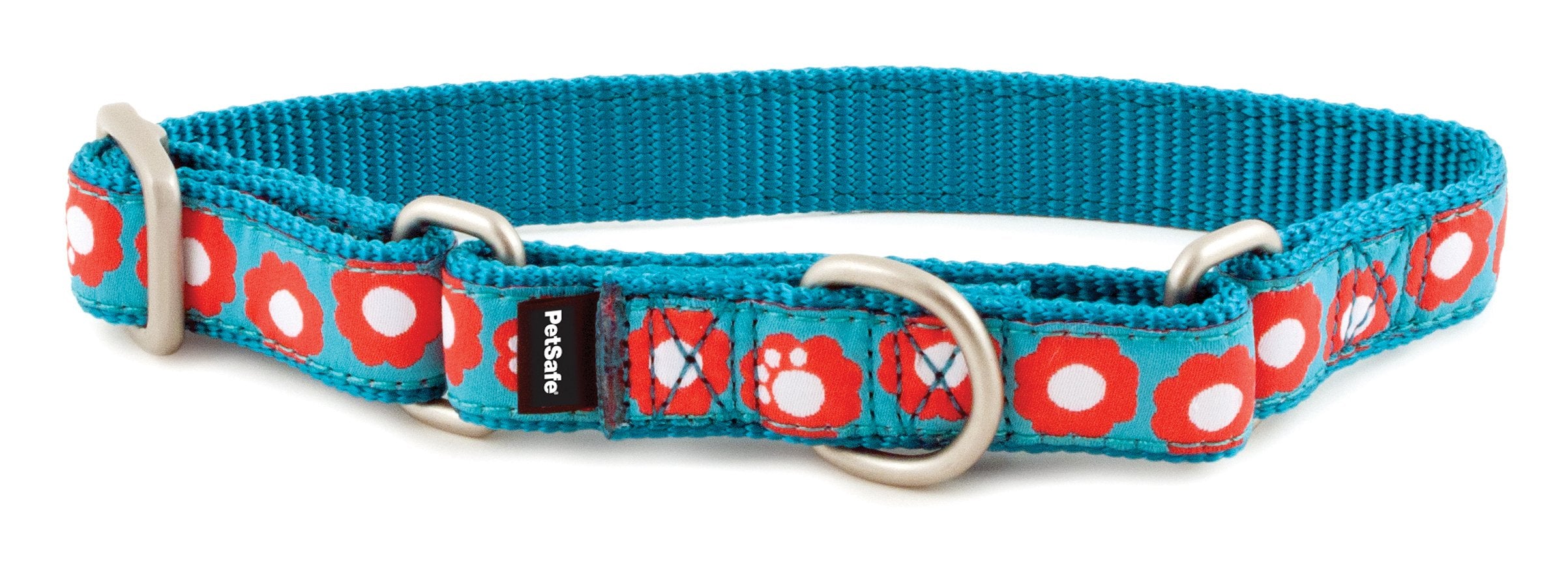 PetSafe Fido Finery Martingale-Style Dog Collar, 3/4-Inch, Small, Teal My Heart