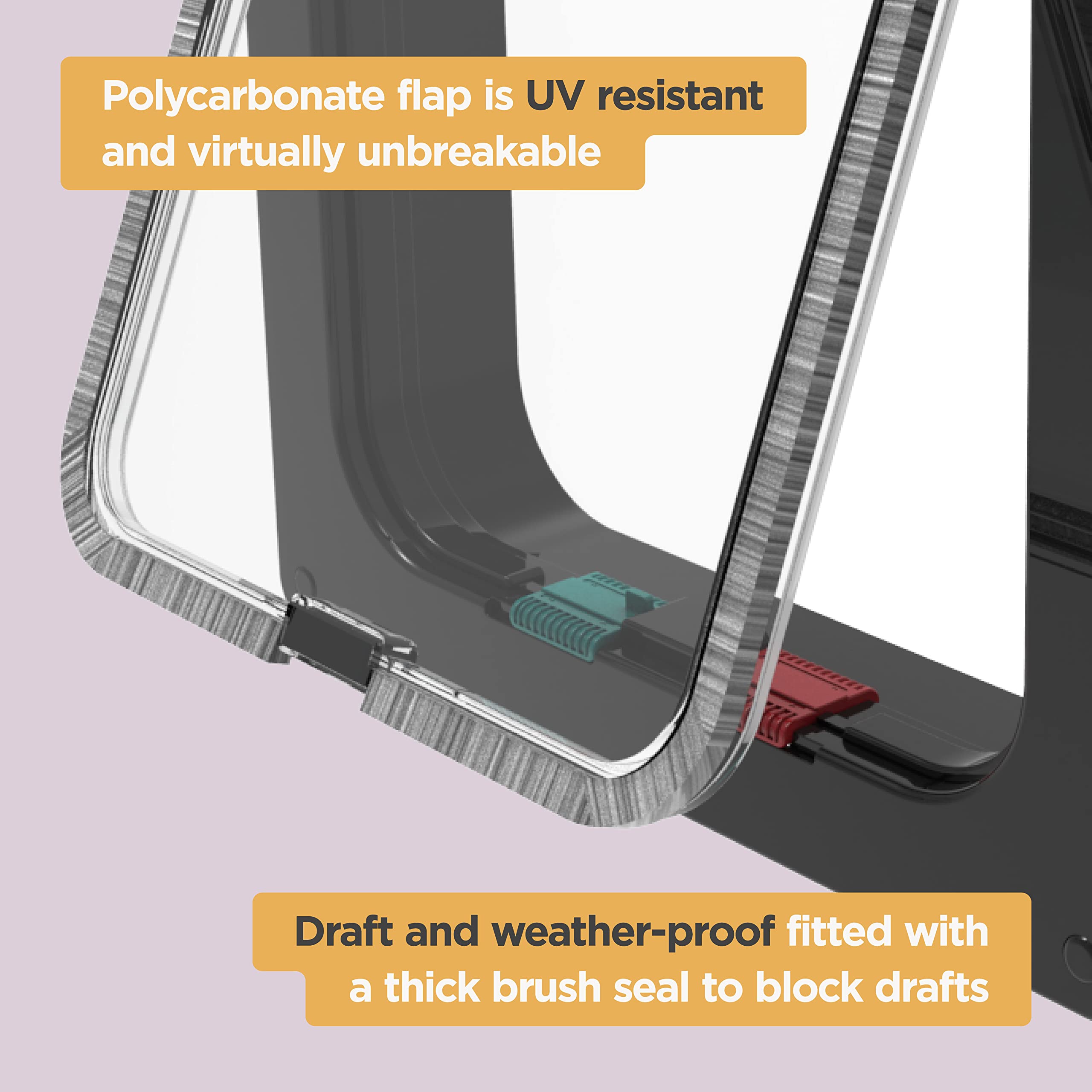 Hakuna Pets Standard Cat And Small Pet Door, Large, Black, Pets Up To 20 Lbs