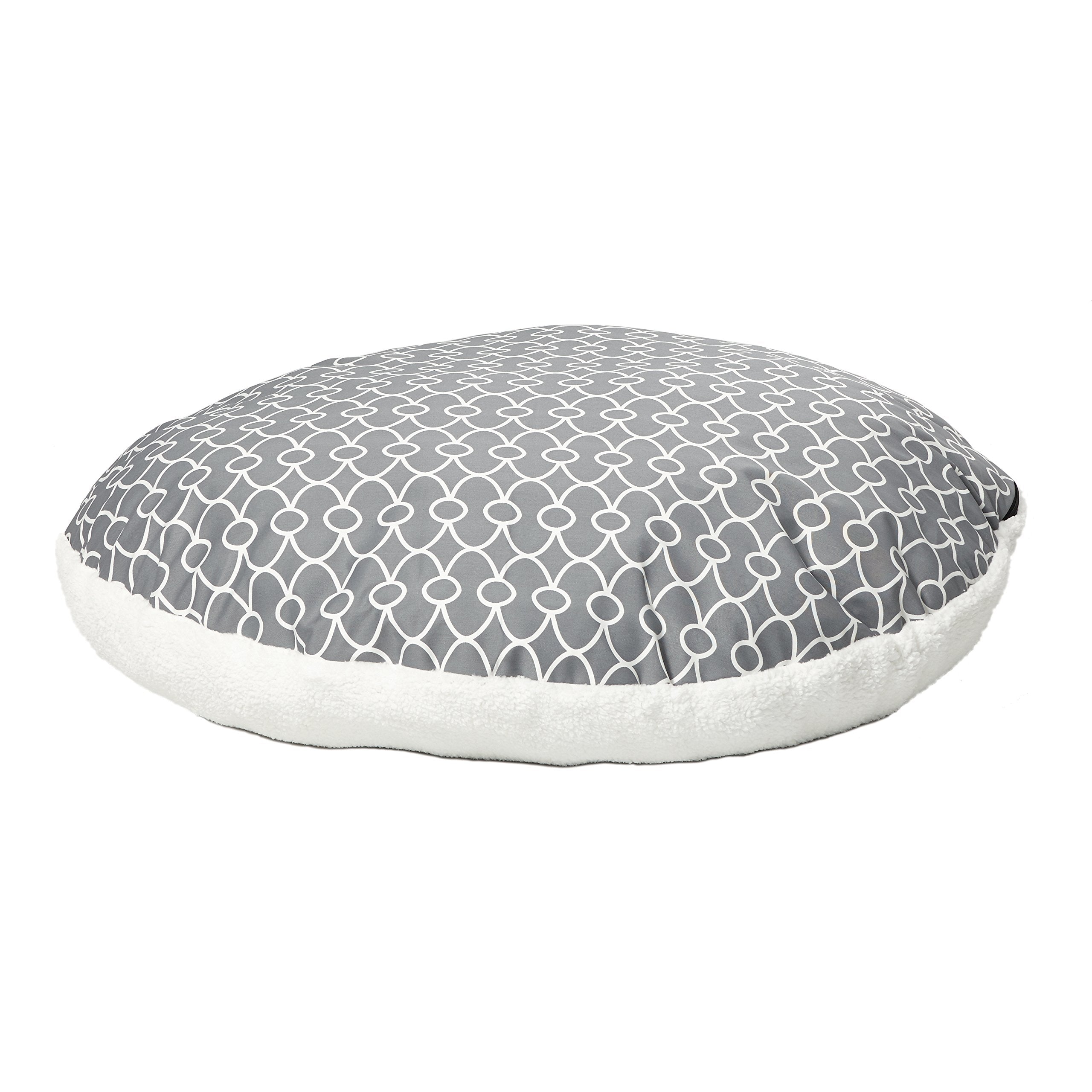 MidWest Homes for Pets Over-Stuffed Dog Bed feat Teflon with Gray/Fleece Pattern, Medium