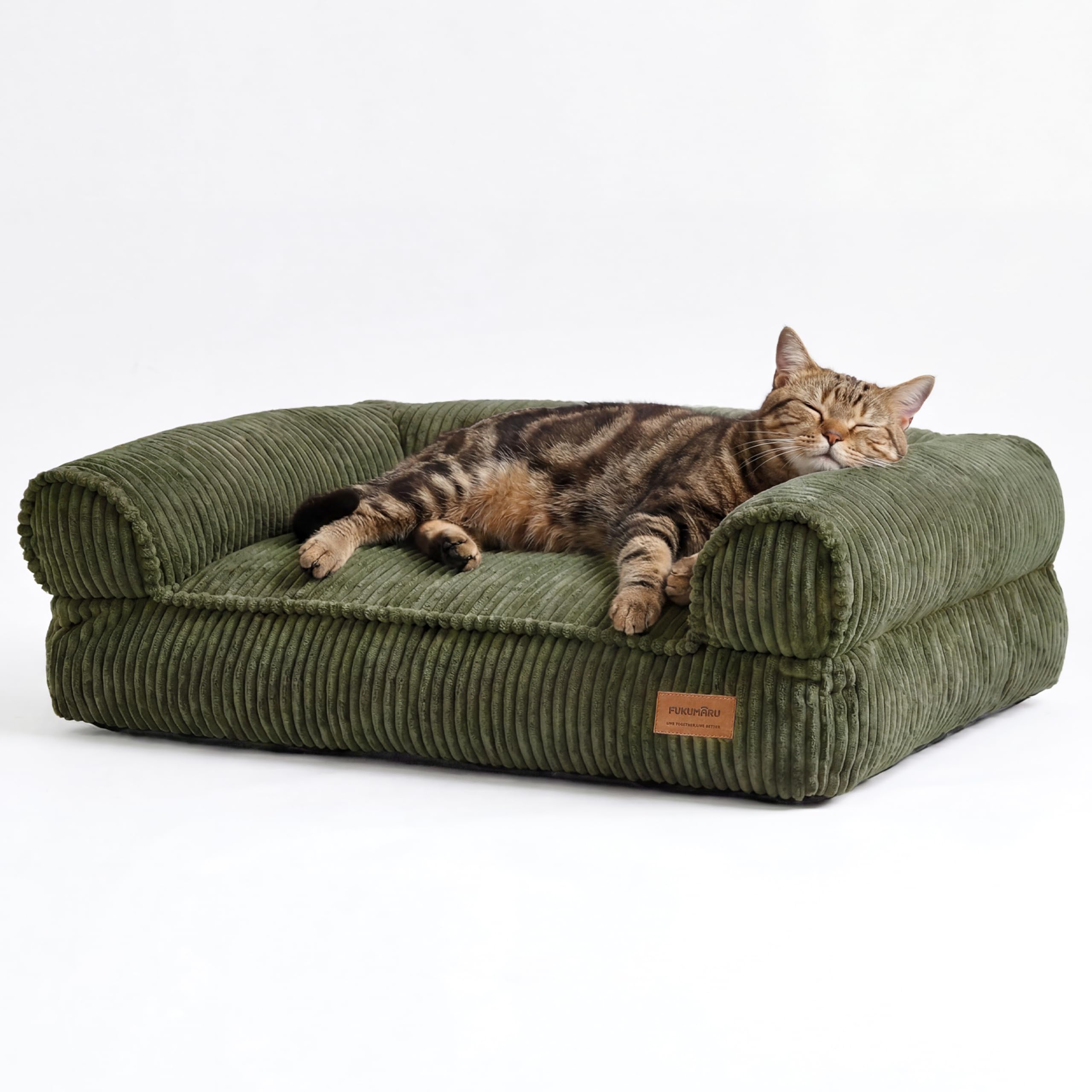 FUKUMARU Cute Dog Bed, Fluffy Dogs Bed with TPU Layer Keeping Lining Dry, Cat Couch Medium Size Dog Easy to Care, Warm Cat Bed w