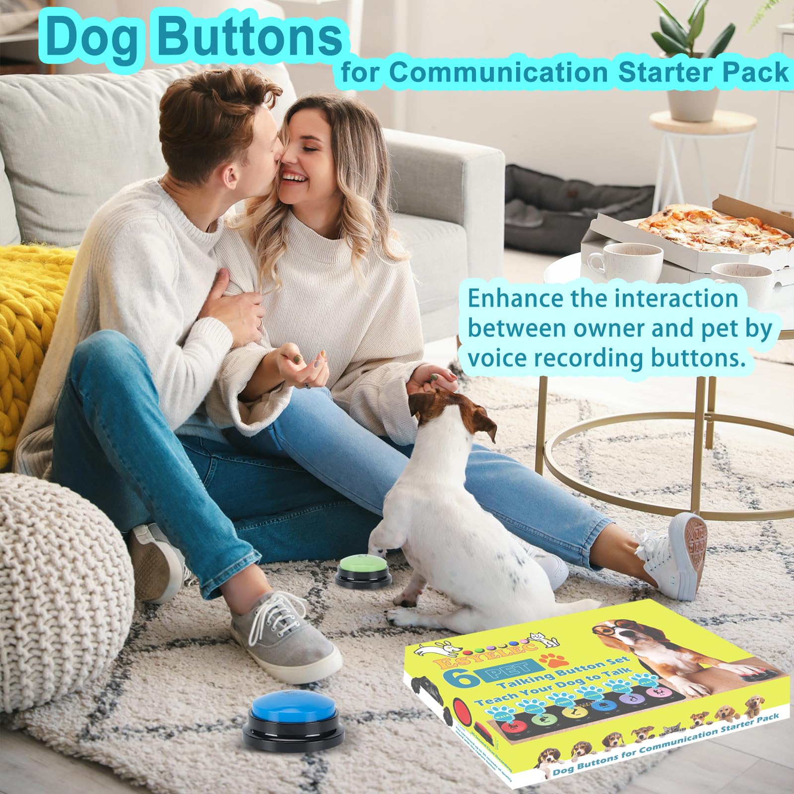 6 Pcs Dog Talking Button Set, Dog Buttons For Communication 30S Voice Recording Speaking Button Pet Speech Training Buzzers With