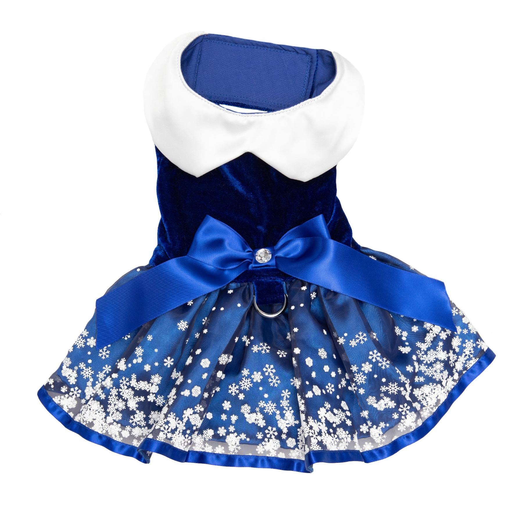 Holiday Dog Harness Dress - Snowflakes (X-Small)