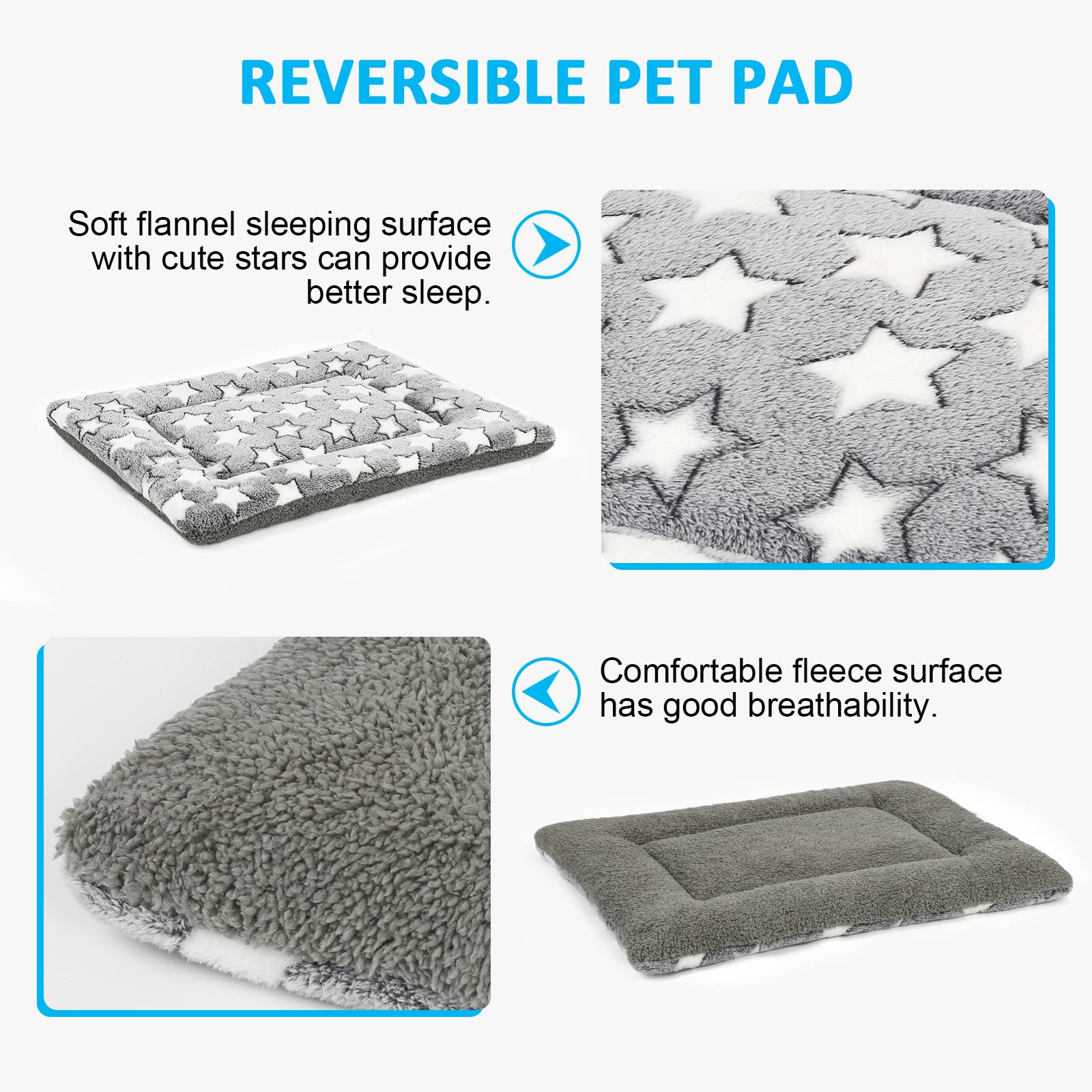 Kigmmro Dog Bed Mat, Reversible Crate Pad For Medium Small Dogs, Machine Washable, Portable And Soft Pet Bed Pad/Mat For 22-Inch Kennel