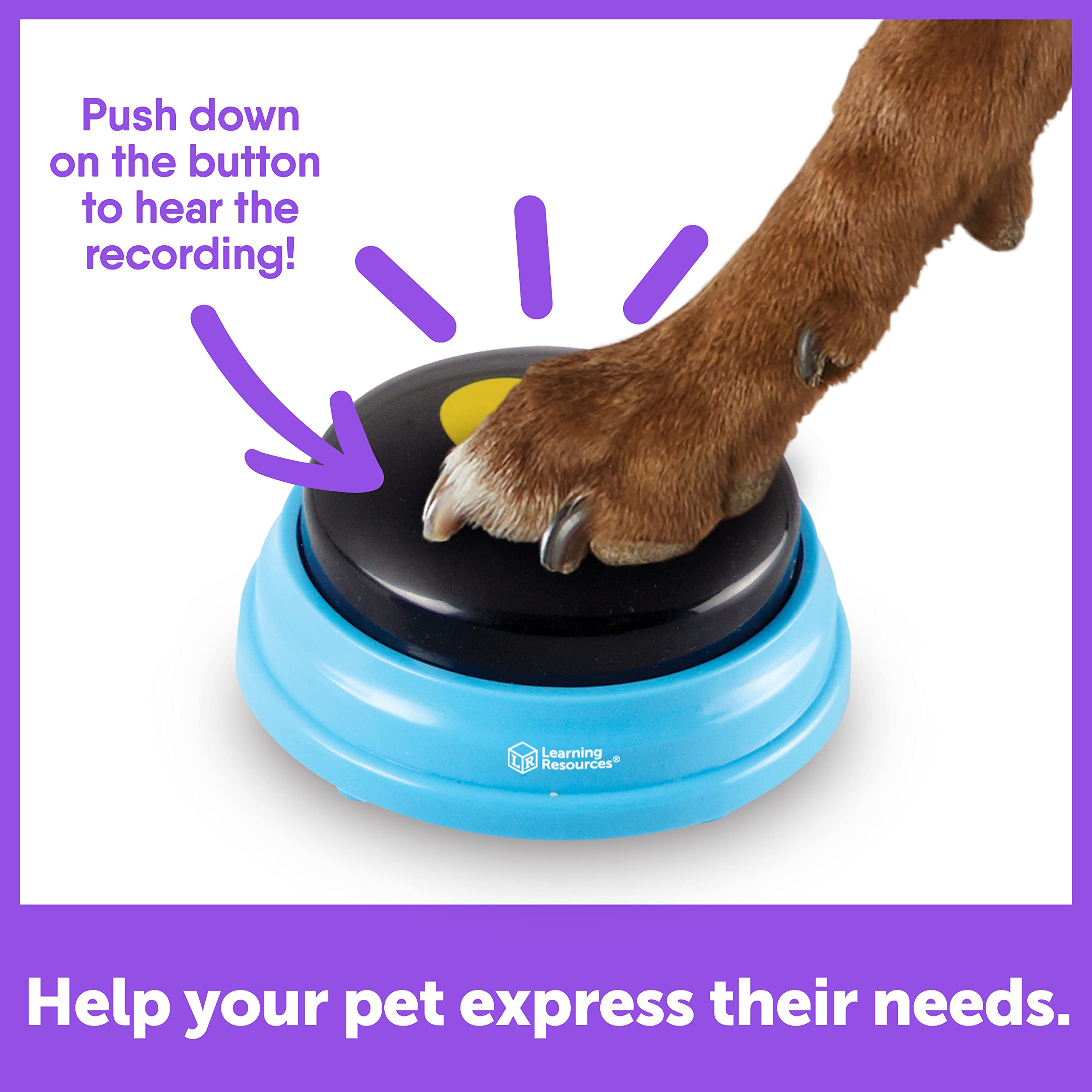 Hunger For Words Talking Pet Essential Words - 6 Piece Set Pre-Recorded Speech Buttons For Dogs, Dog Buttons For Communication