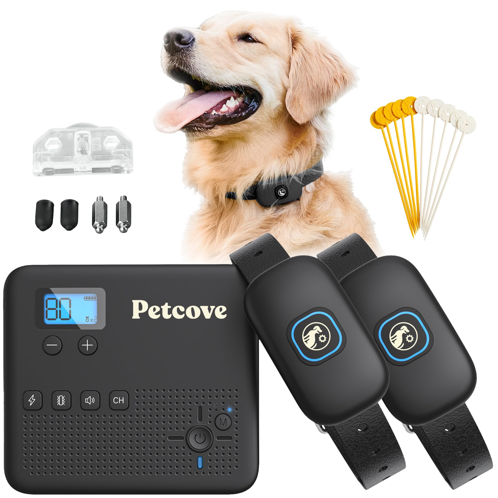 Petcove Wireless Dog Fence & Remote Training Collar, 2.4Ghz Non-Gps Fence For Dogs Wireless, 2 In 1 Dog Fence Wireless System Fo