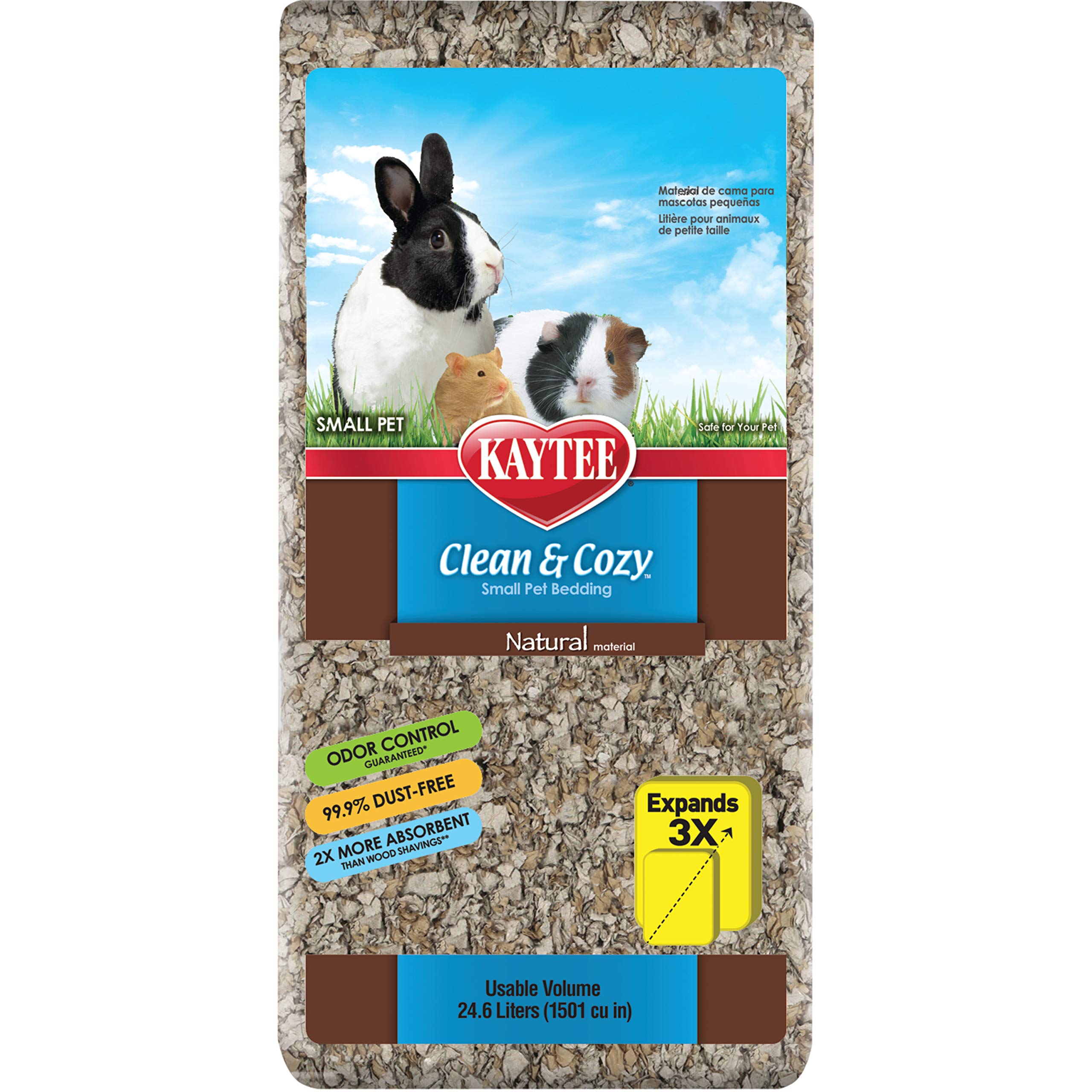 Kaytee Clean & Cozy Natural Paper Bedding, Made For Small Animals, 24.6 Liters