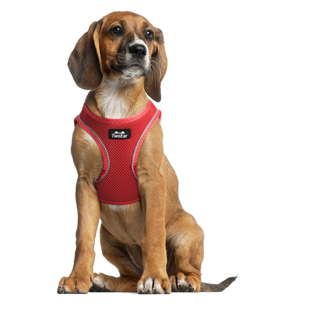 Twoear Dog Vest Harness Reflective, No-Pull Pet Harness Easy Control With Breathable Mesh, Soft Puppy Step-In Harness No-Choke For Outdoor Walking, Training For Medium Dogs(M, Red)…