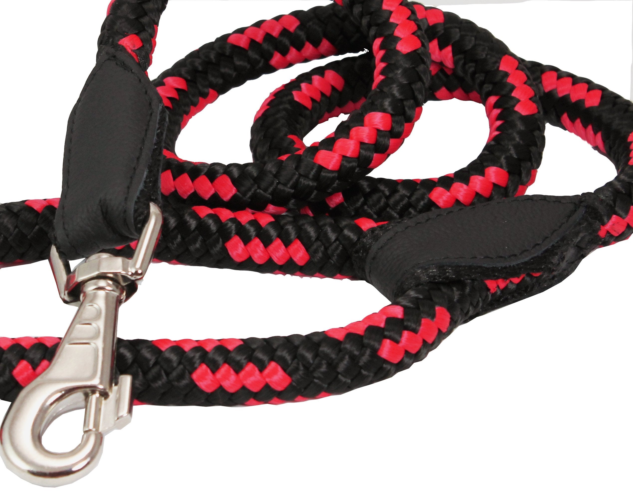 Dogs My Love Dog Rope Leash 4Ft Long (Xlarge: 4Ft Long; 5/8' Diam (14Mm), Red/Black)