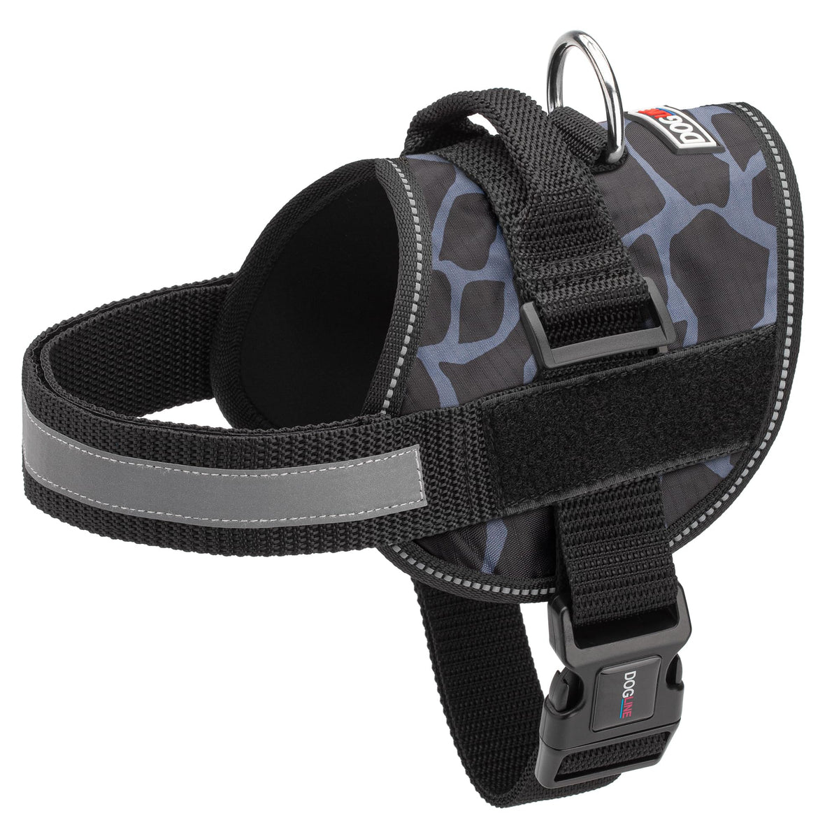 Dog Harness, Reflective No-Pull Adjustable Vest With Handle For Walking, Training, Service Breathable No - Choke Harness For Small, Medium Or Large Dogs Room For Patches Girraffe Grey Xs 15'-19'