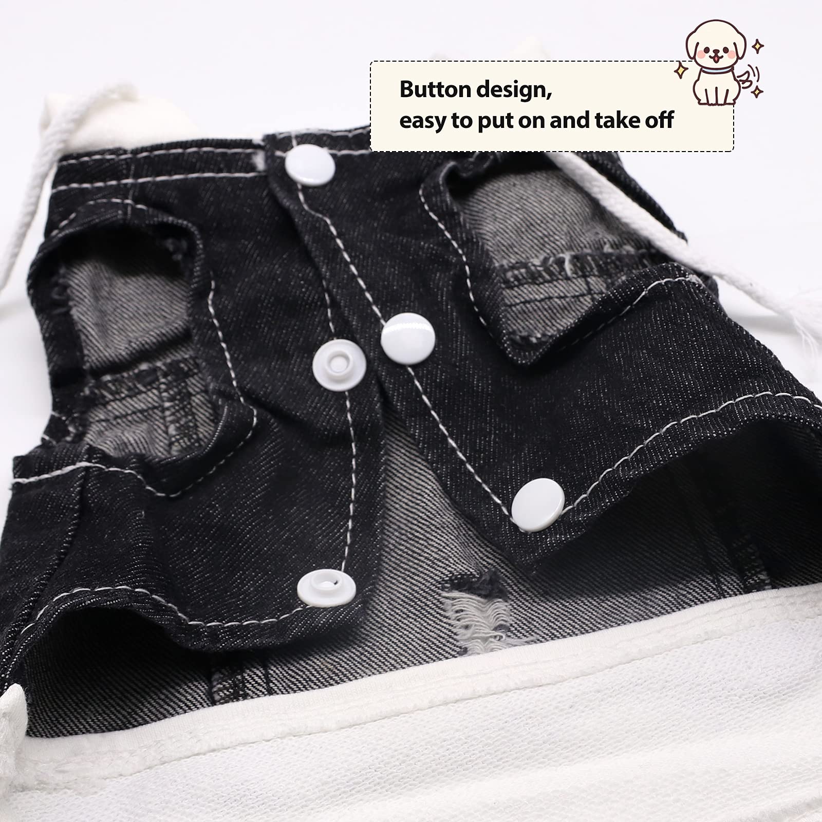 Sild Pet Clothes Dog Jeans Jacket Cool Blue Denim Coat Small Medium Dogs Lapel Vests Classic Hoodies Puppy Blue Vintage Washed Clothes (Plaid Hat,M)