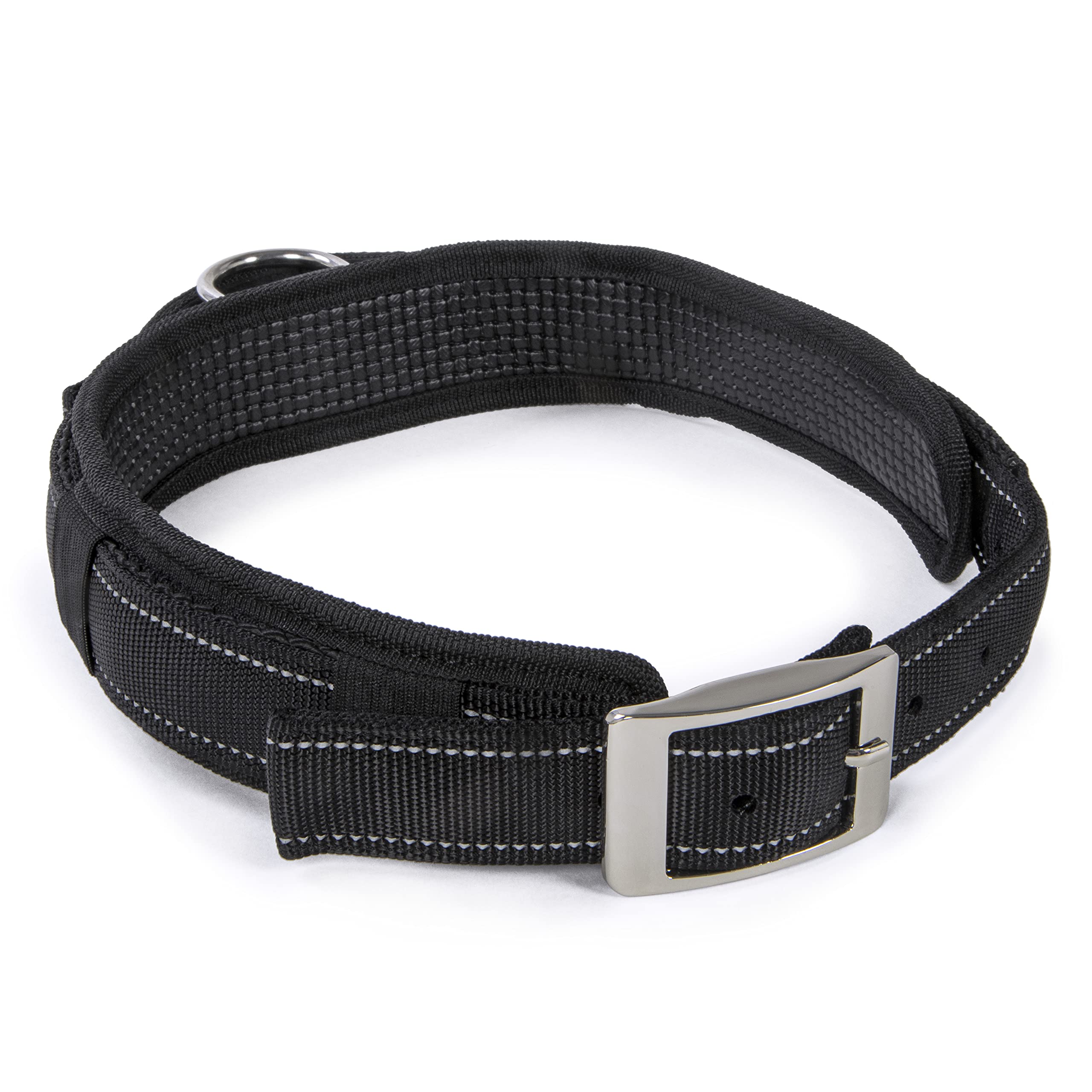 Sherpa Dog Collar, Built-In Quick Grab Handle, Padded - Black, Extra Large