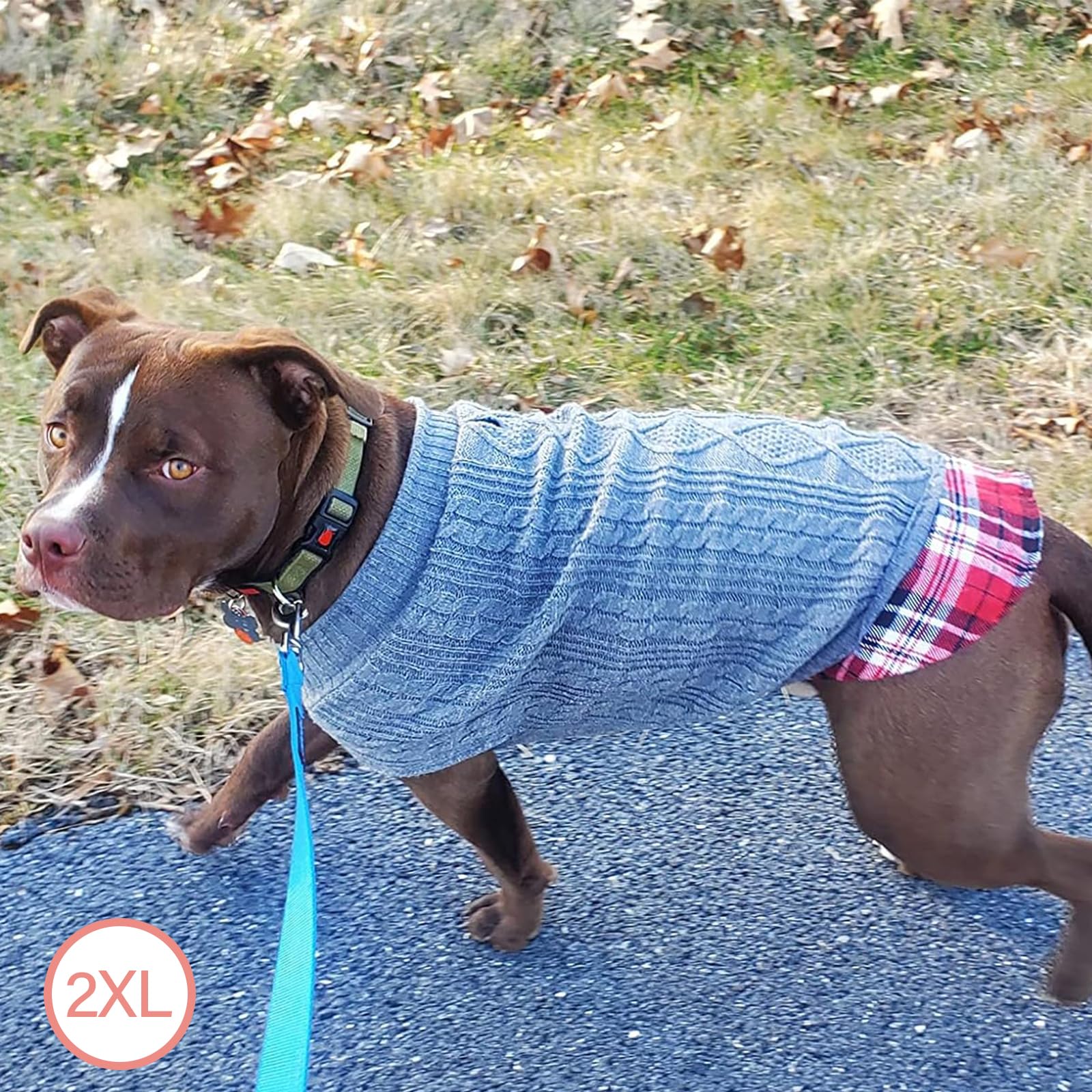 Kyeese Dog Sweater For Small Medium Dogs Turtleneck Knitwear Pullover Warm Dog Clothes, Royal Blue, Xxl