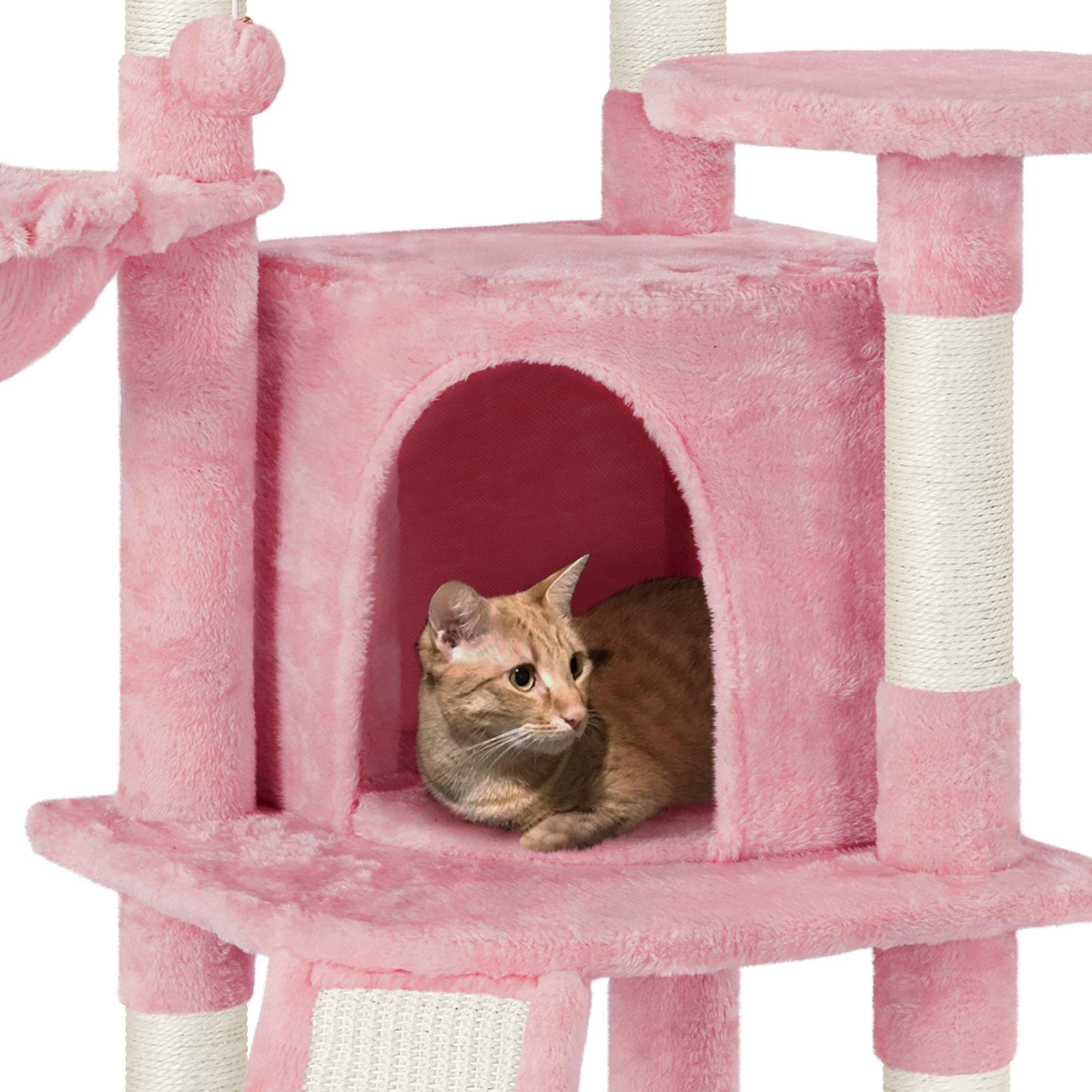 Yaheetech Cat Tree, 42In Play Tower For Indoor Cats, Kitten House With Large Perch & Scratching Posts & Cozy Condo & Scratching