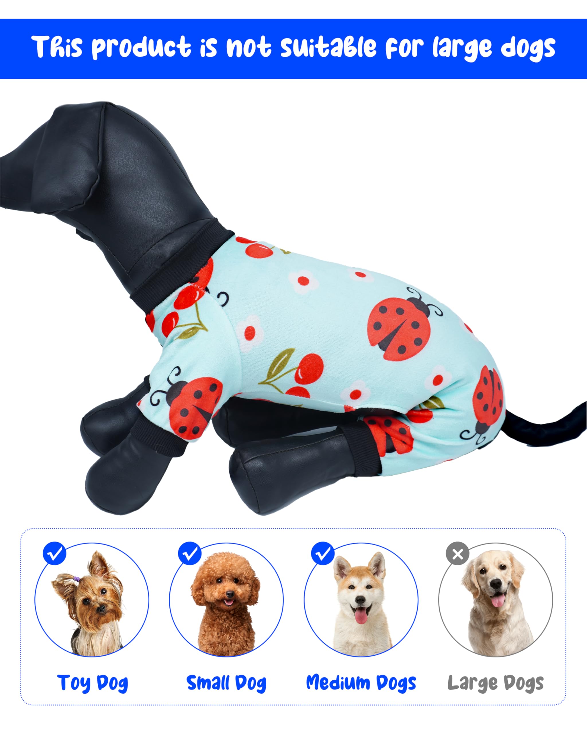 Pet Show 4 Pack Small Dog Pajamas Spring Dog Clothes For Medium Dogs Girl Boy Soft Stretchy Pjs Bee Ladybug Jumpsuit Puppy Cats