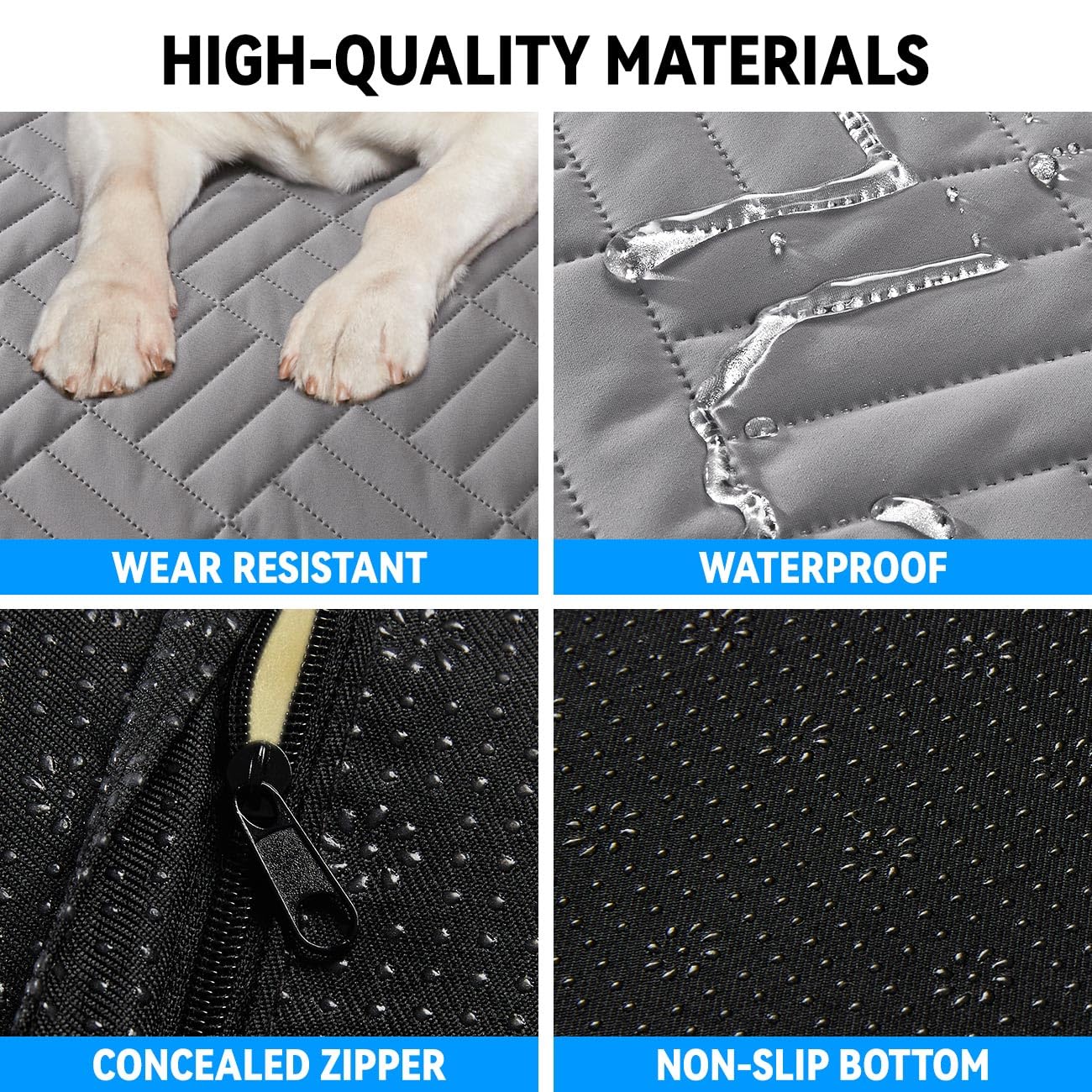 Veitail Dog Mat For Back Seat Extender For Dogs,Dog Bed For Car,Pet Cover For Hammock For Car,Hard Bottom Car Seat Cover For Dog