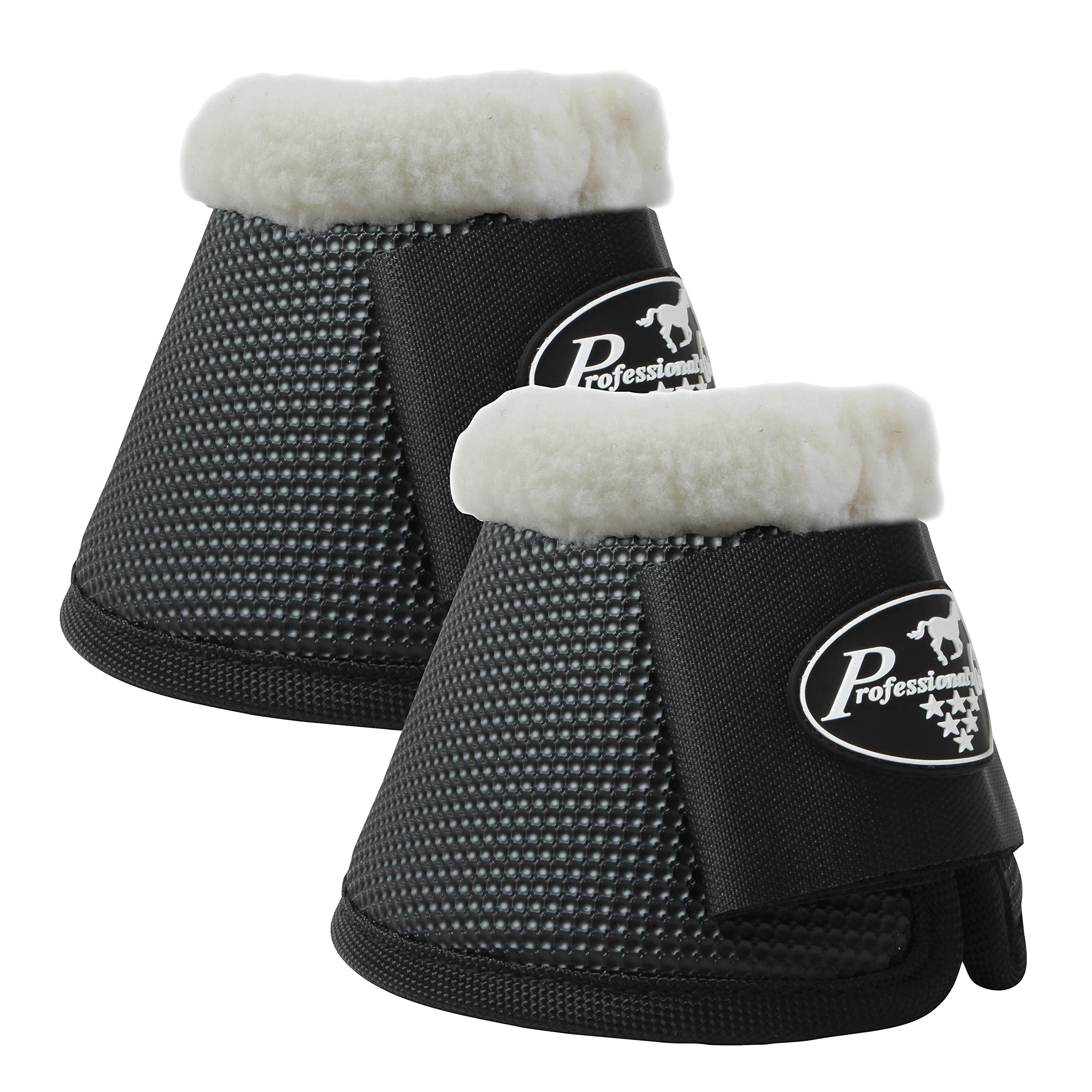 Professionals Choice All-Purpose Bell Boots for Horses | Sold in Pairs | Small | Black | with Fleece