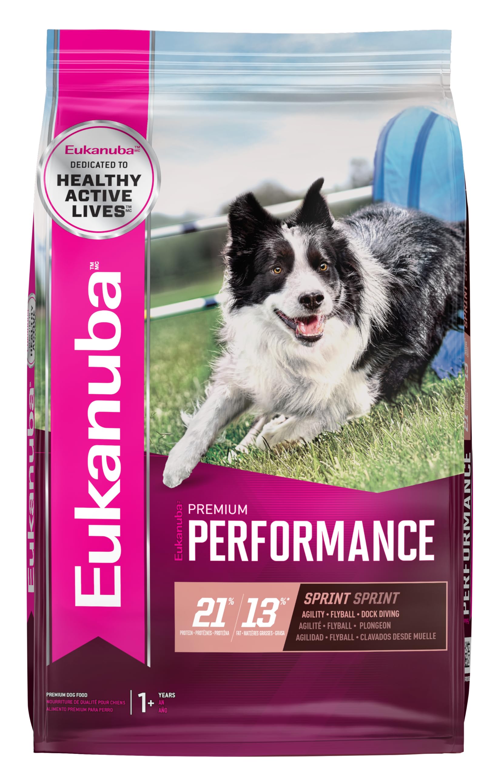 Eukanuba Premium Performance 21/13 Sprint Dry Dog Food, Dry Dog Food with Protein and Fat to Support Optimal Energy, 28 lb Bag