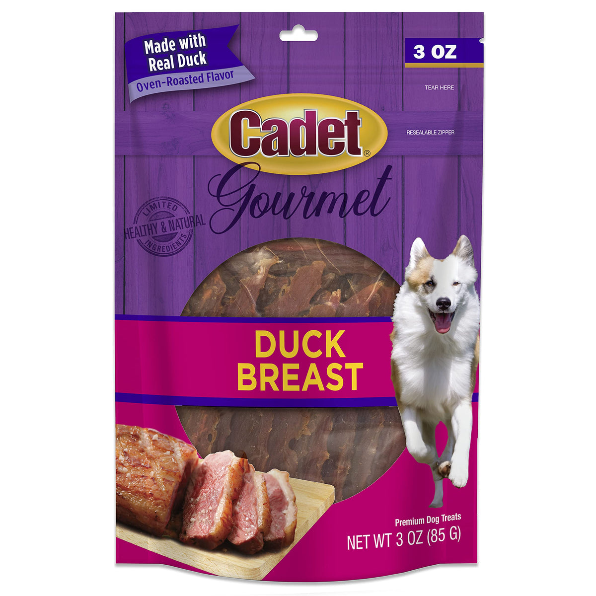 Cadet Gourmet Duck Breast Dog Treats - Healthy & Natural Dog Training Treats For Small & Large Dogs - Inspected & Tested In Usa 