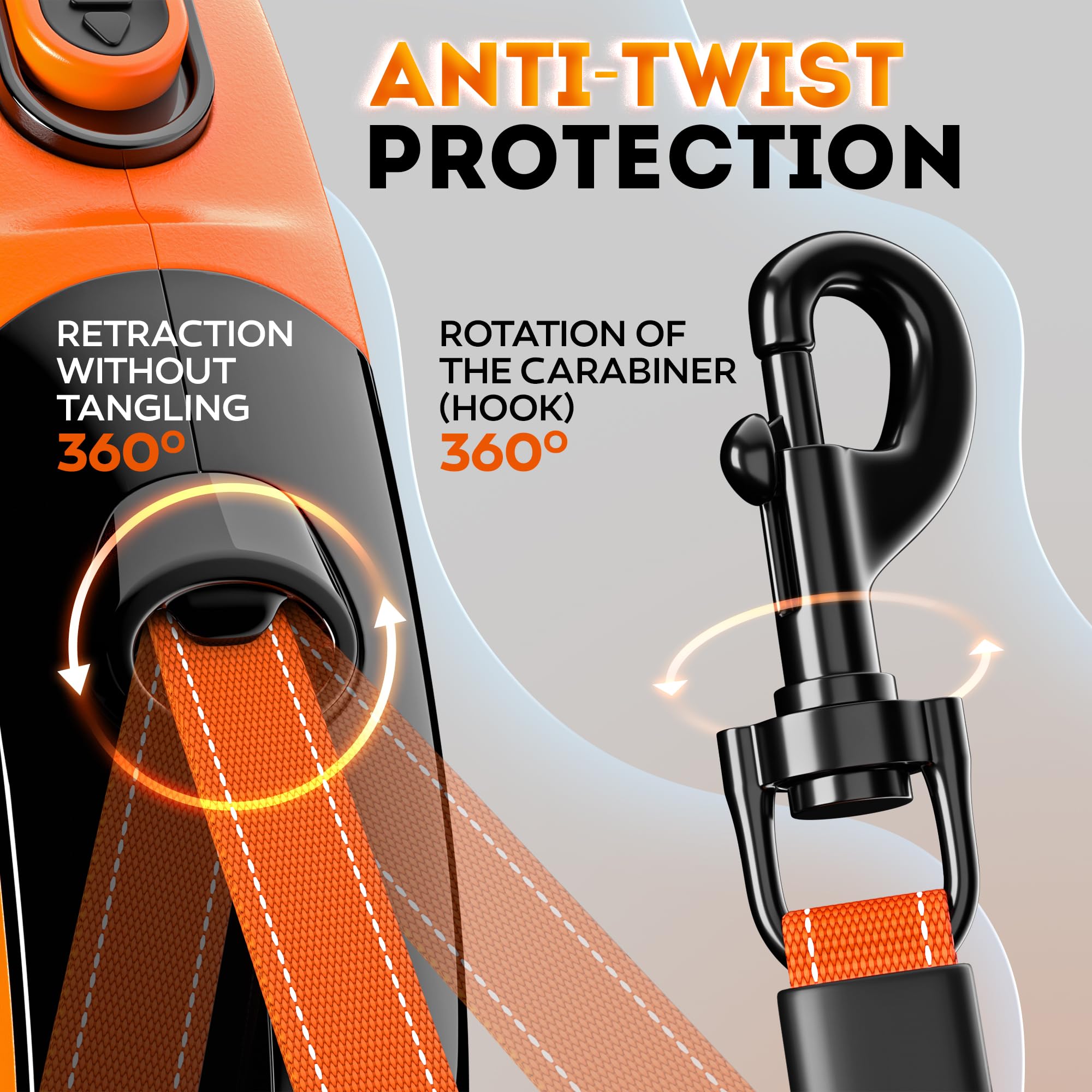 New 2025 Retractable Dog Leash 16,4 Ft' - Heavy Duty Retractable Pet Leash With Anti-Slip Soft Grip - Reflective Dog Leashes Wit