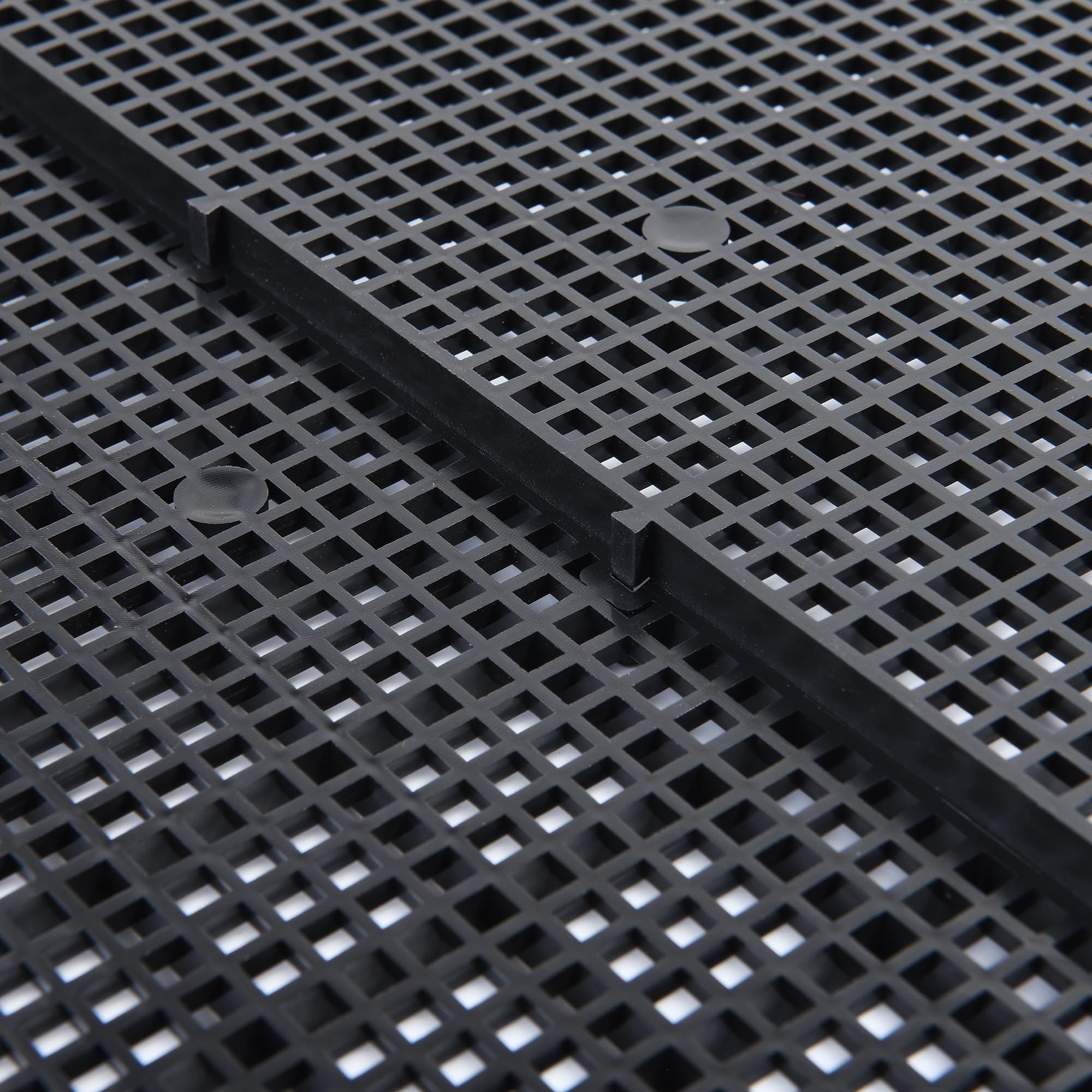 Alegi Plastic Grid Divider Tray Egg Crate Louvre Aquarium Fish Tank Bottom Isolation With Bracket (4Pcs Black)